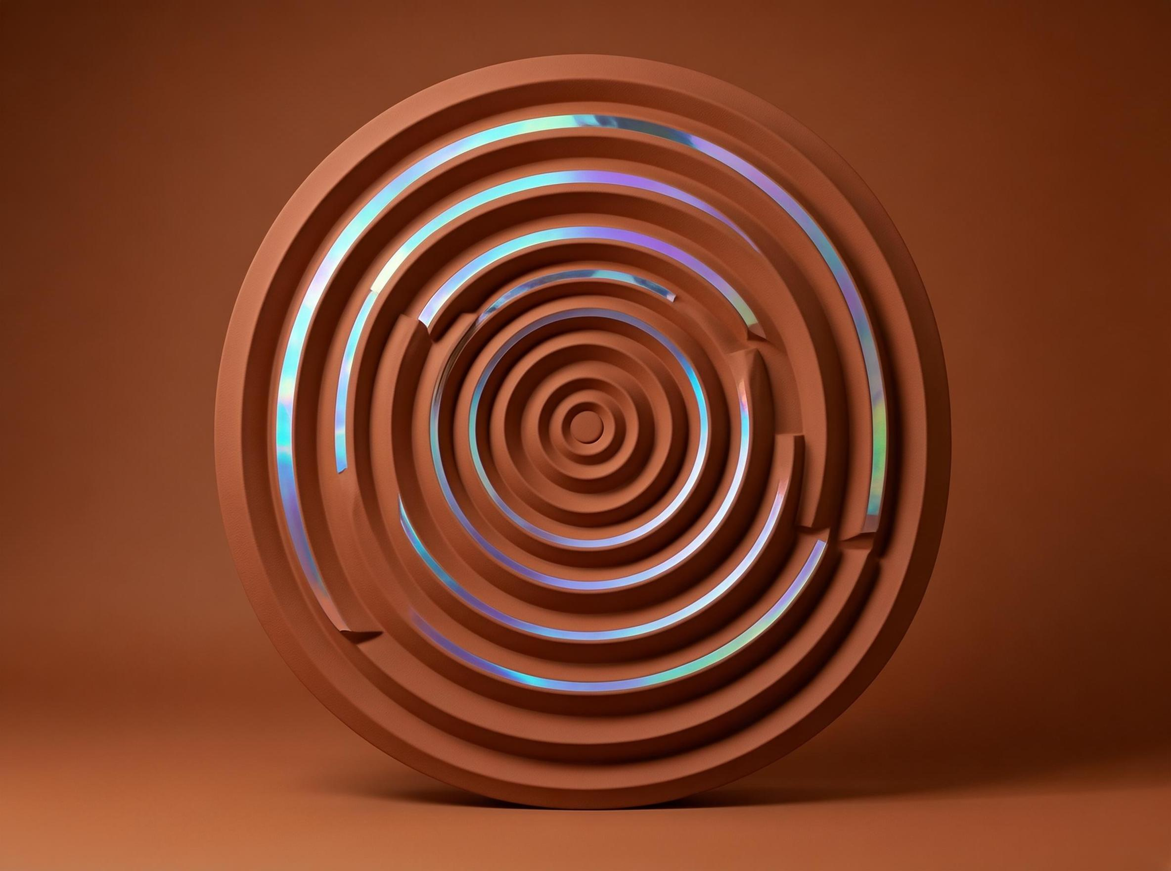 Iridescent Terracotta Spiral