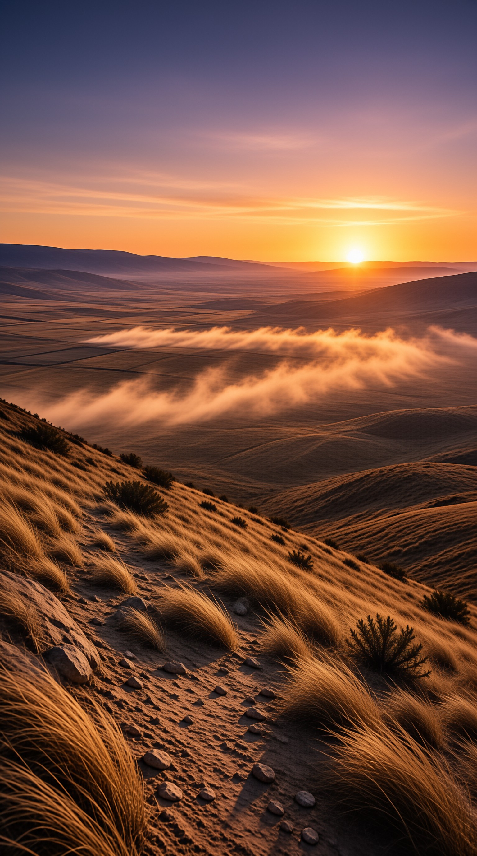 Golden Hour Misty Valley