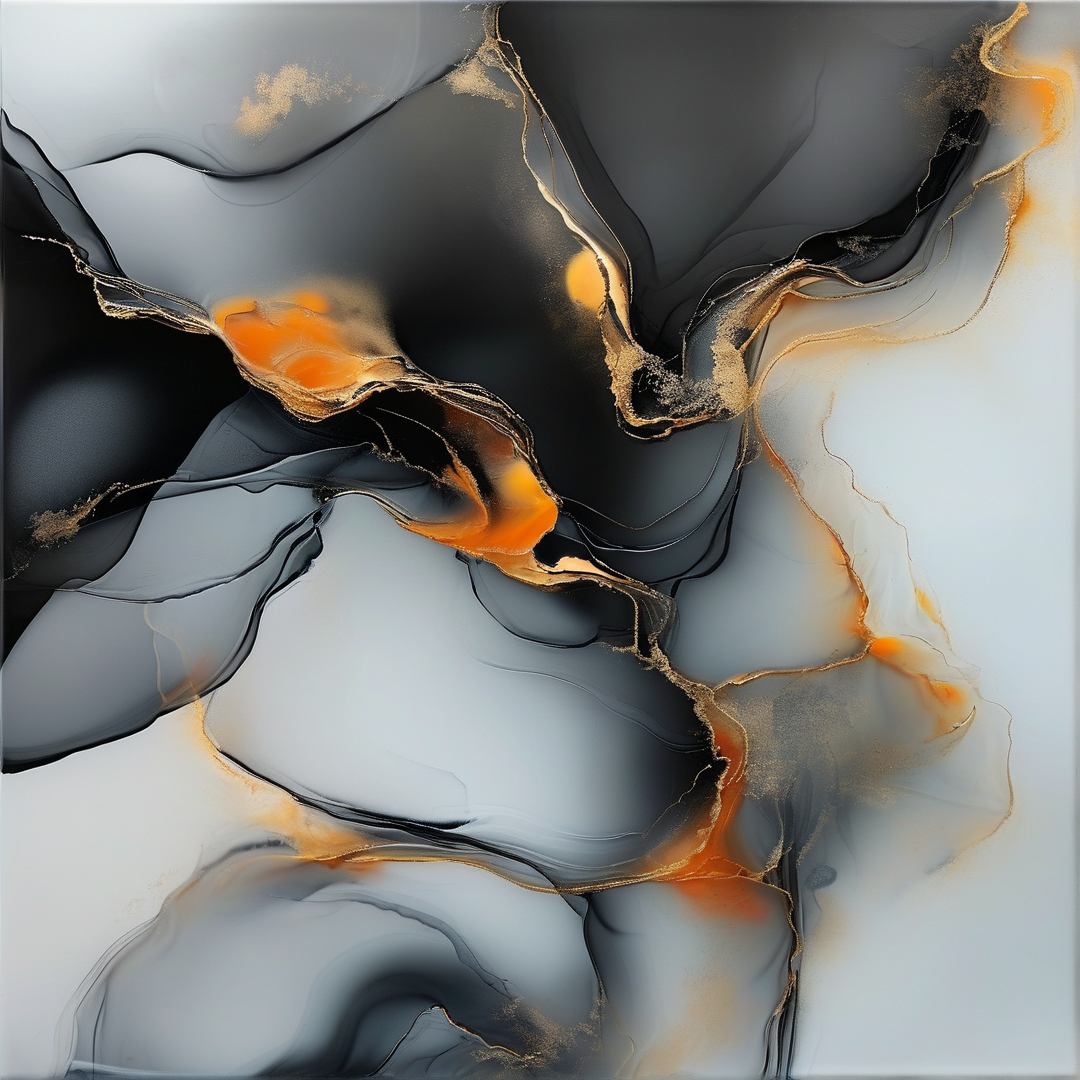 Abstract Fluid Art with Gold