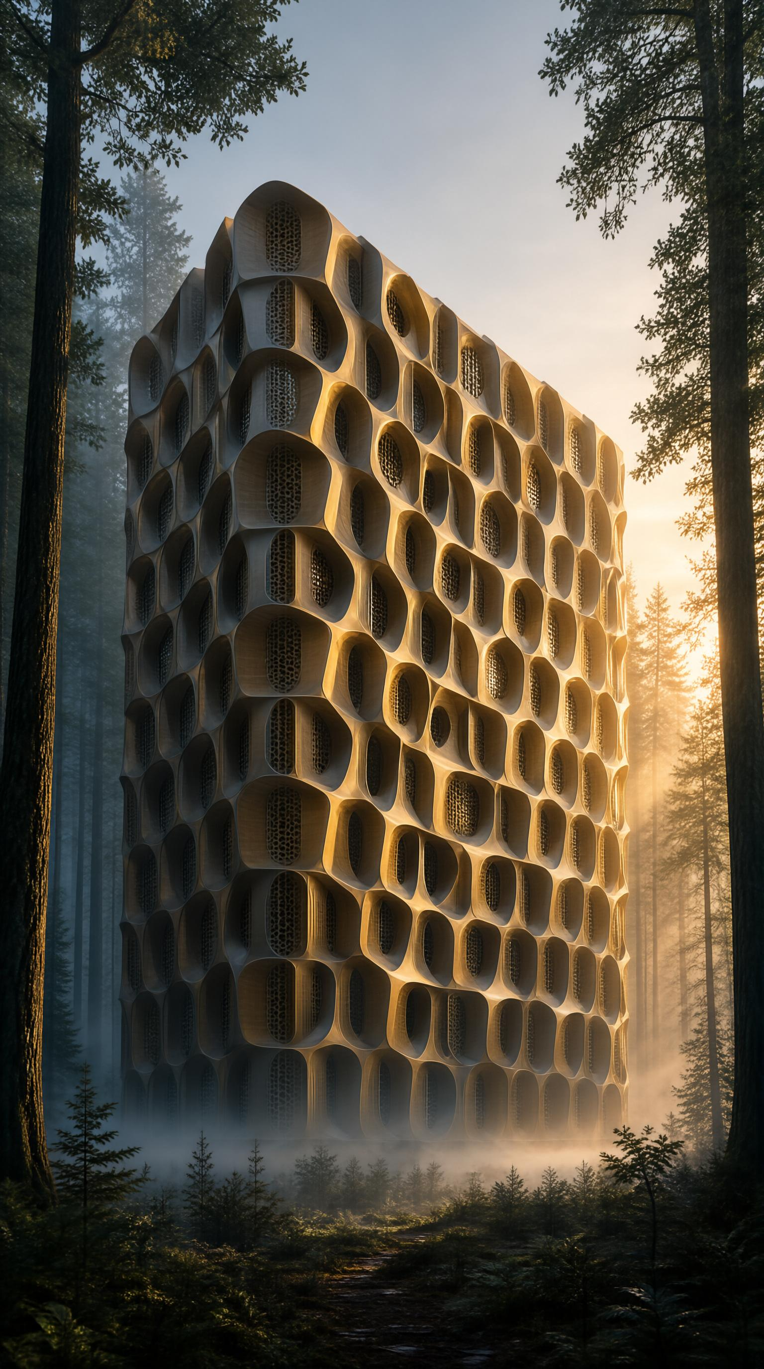 Futuristic Honeycomb Building