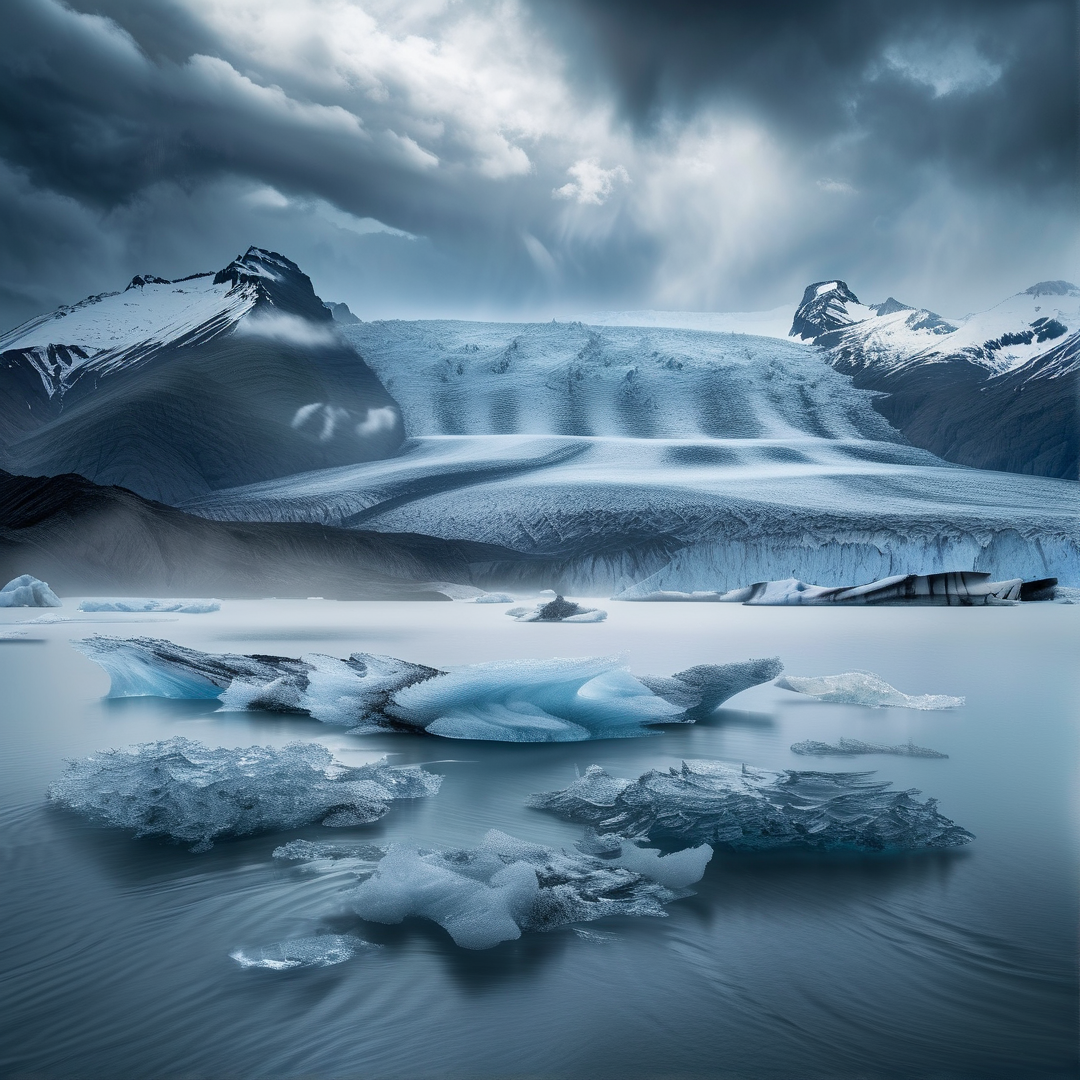 Blue Glacial Lake Scene