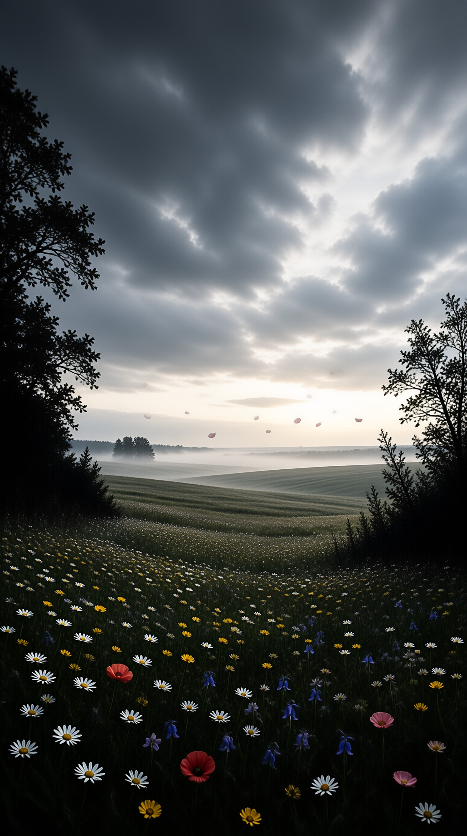 Wildflowers and Misty Horizon