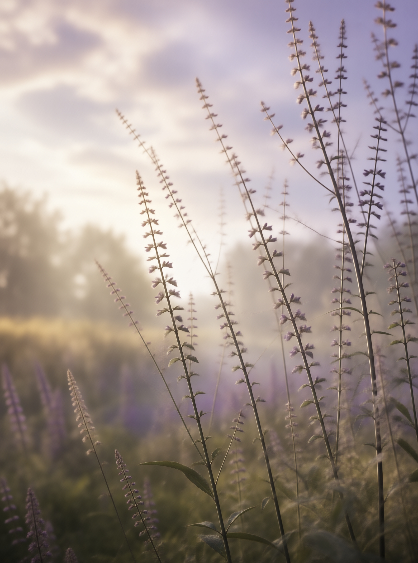 Misty Purple Plant Stalks