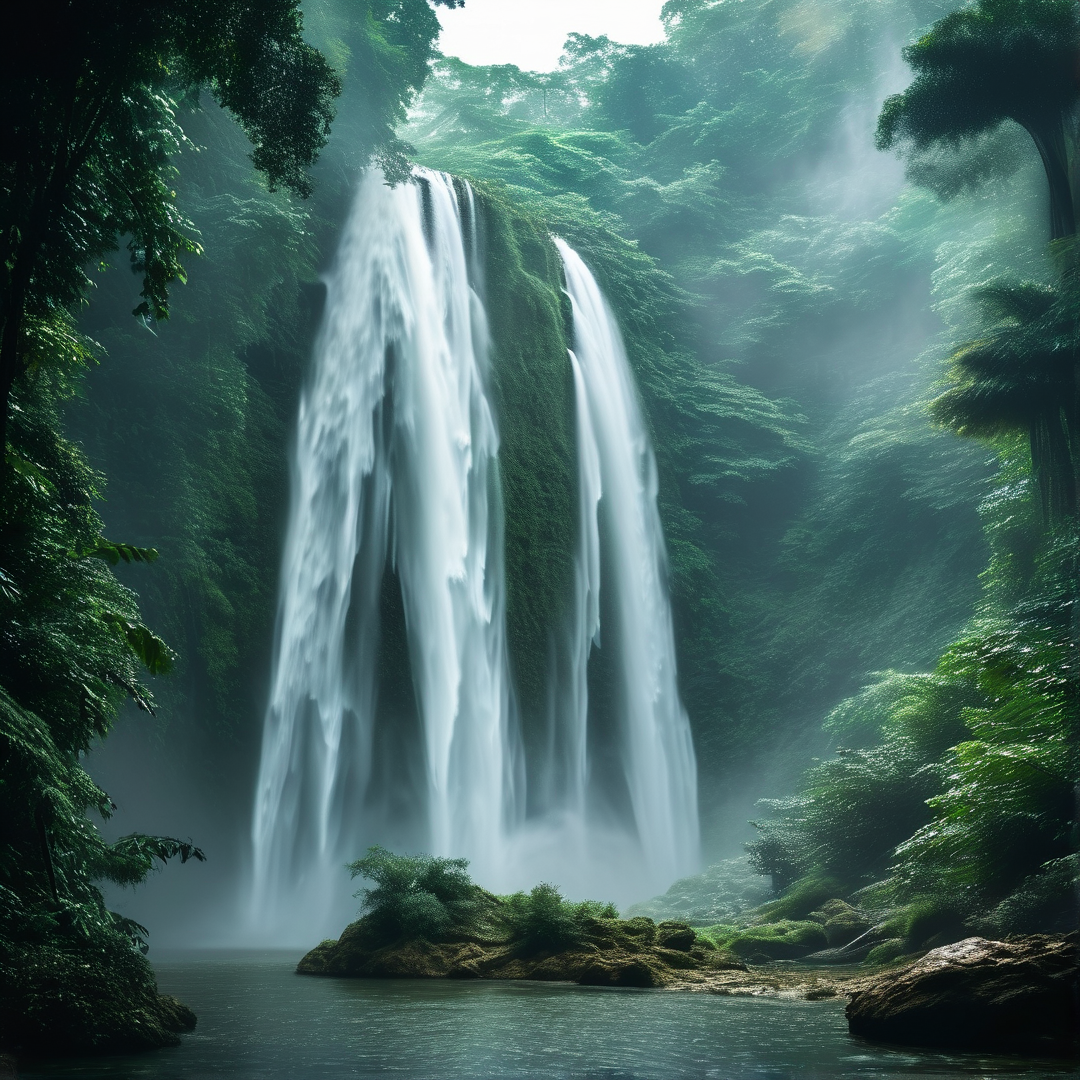 Majestic Jungle Waterfall