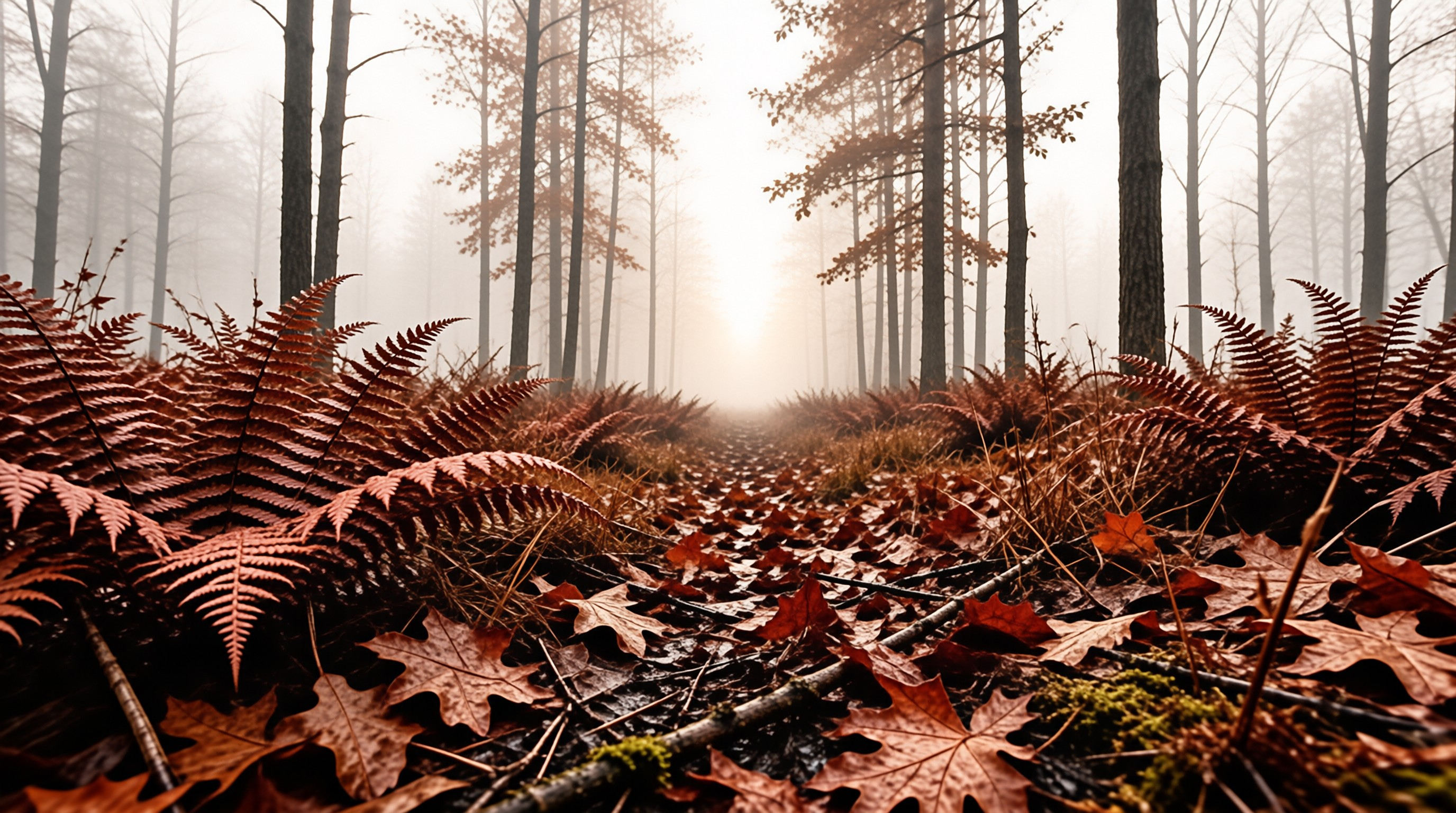 Misty Autumn Forest Path