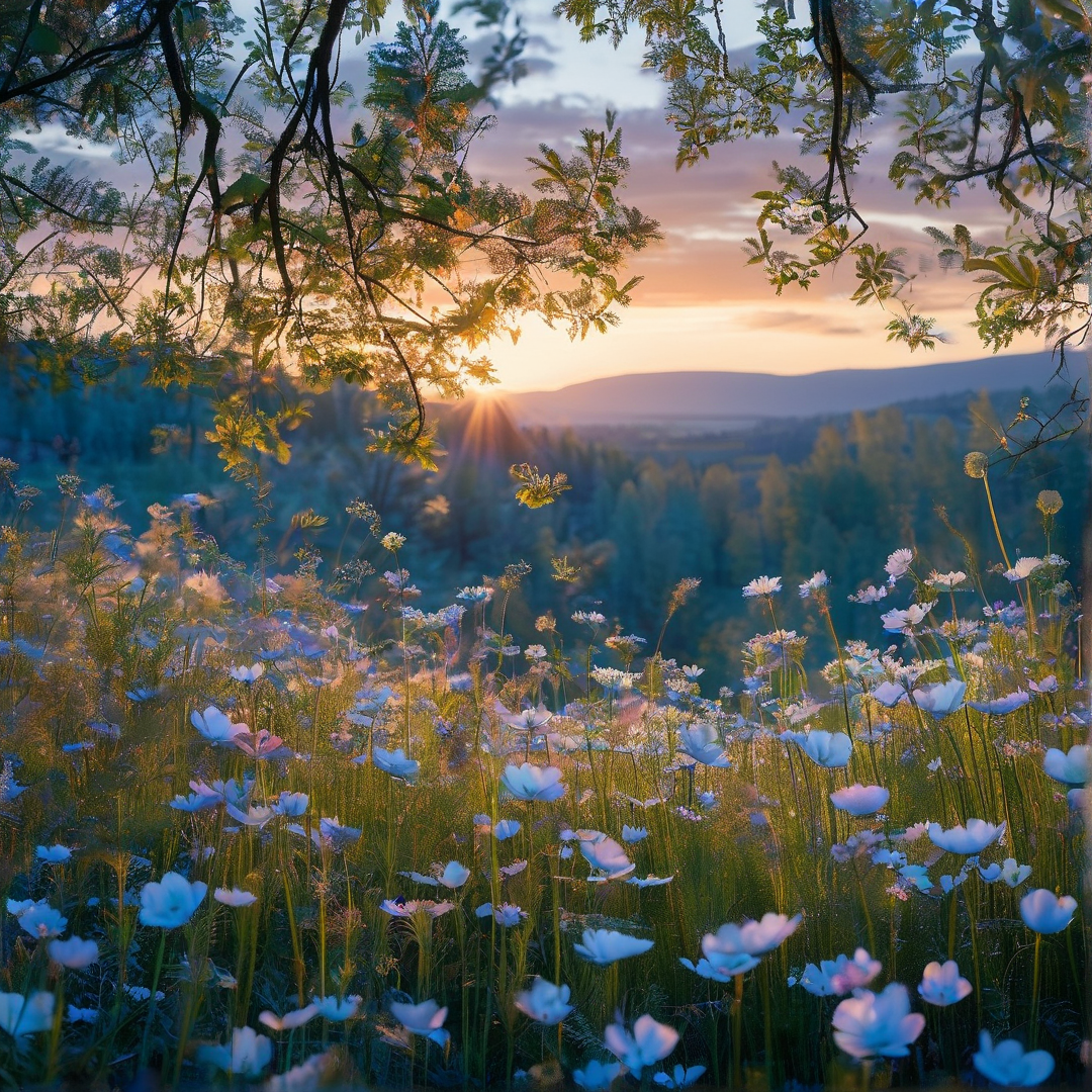 Golden Hour Flower Meadow