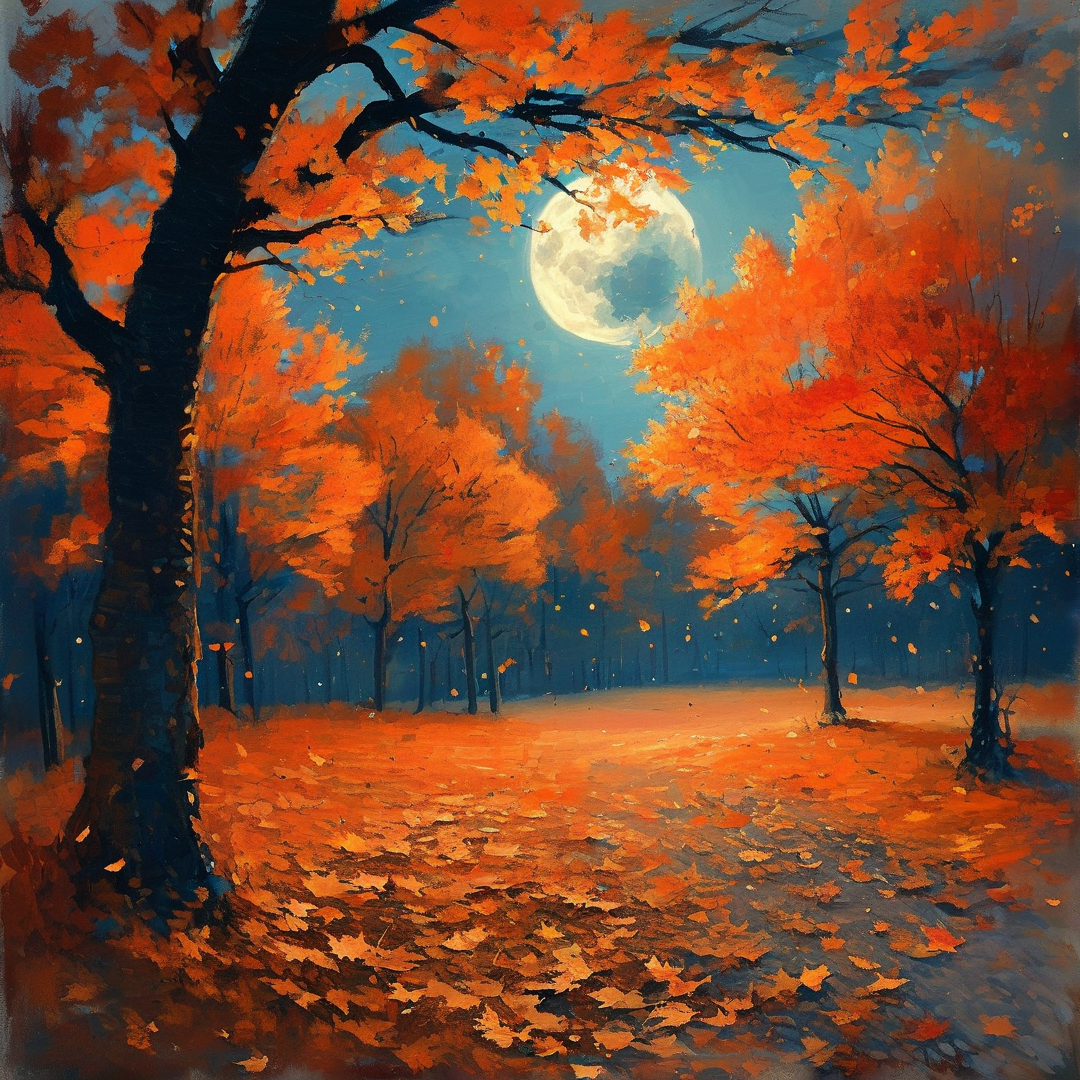 Autumn Moonlit Forest