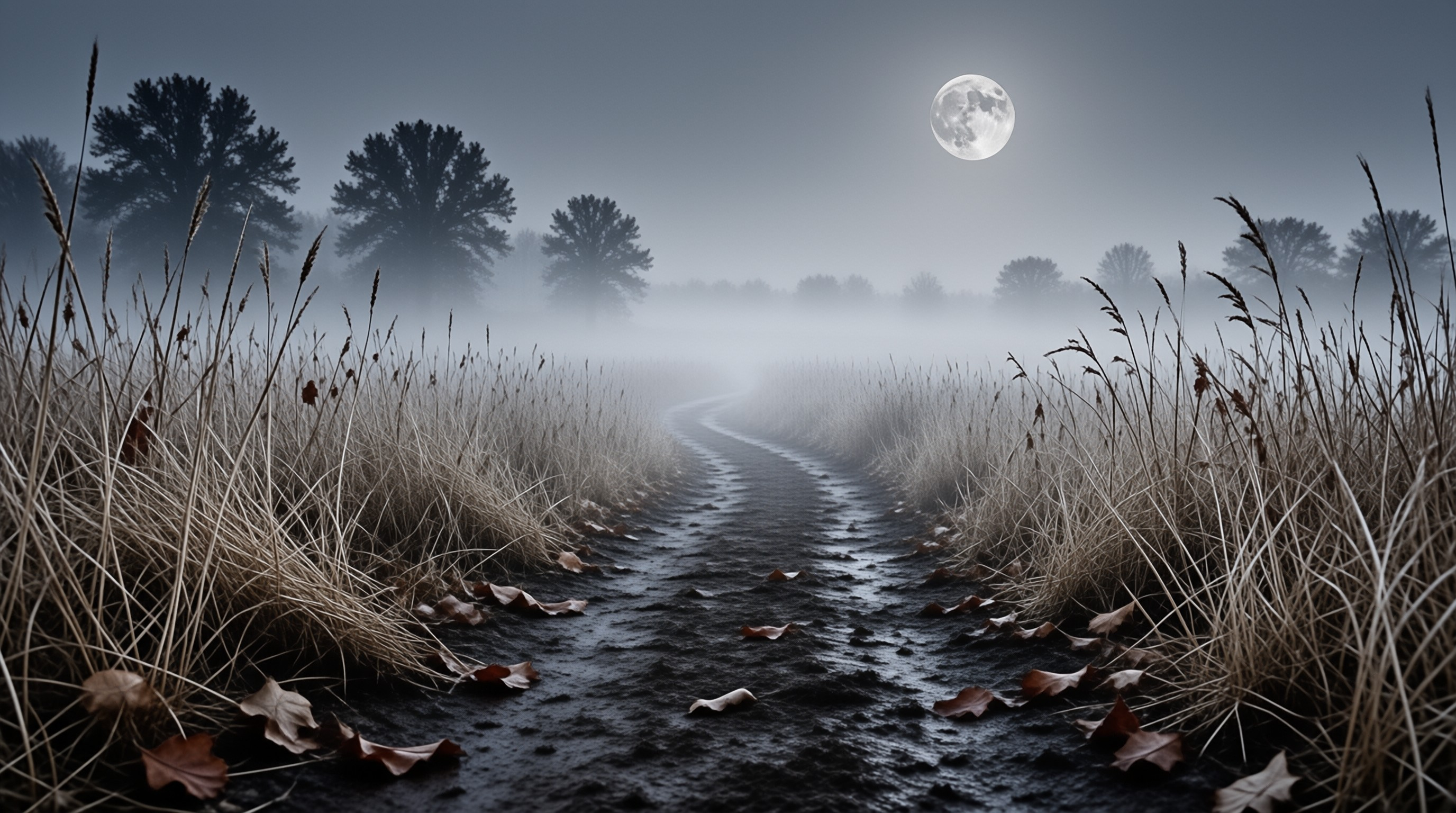 Moonlit Misty Path