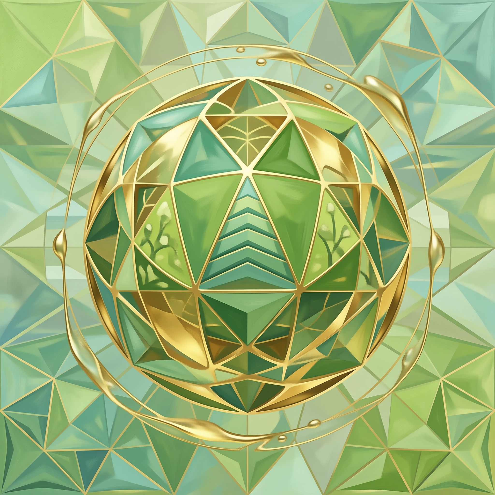 Geometric Emerald Orb