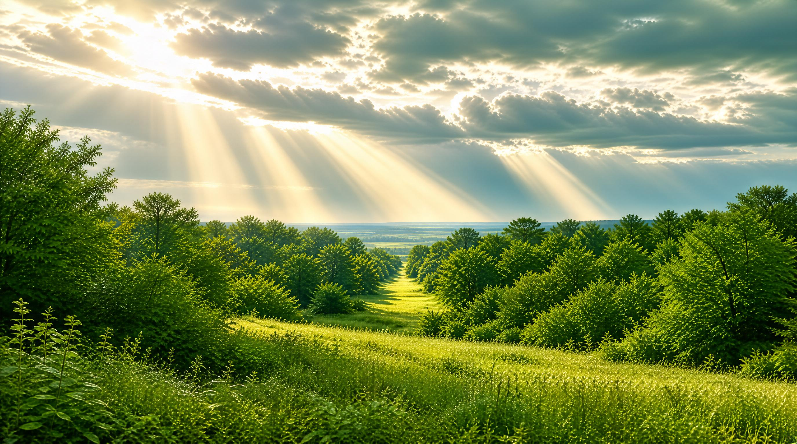 Sunlit Path Through Greenery