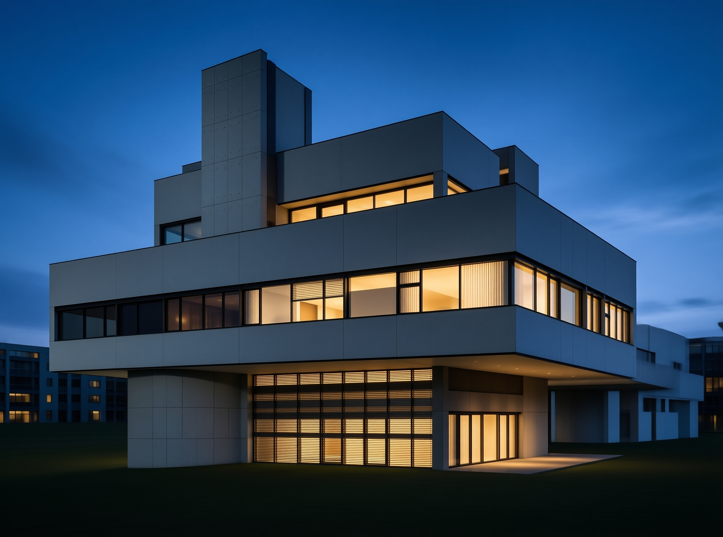 Modern Villa at Dusk