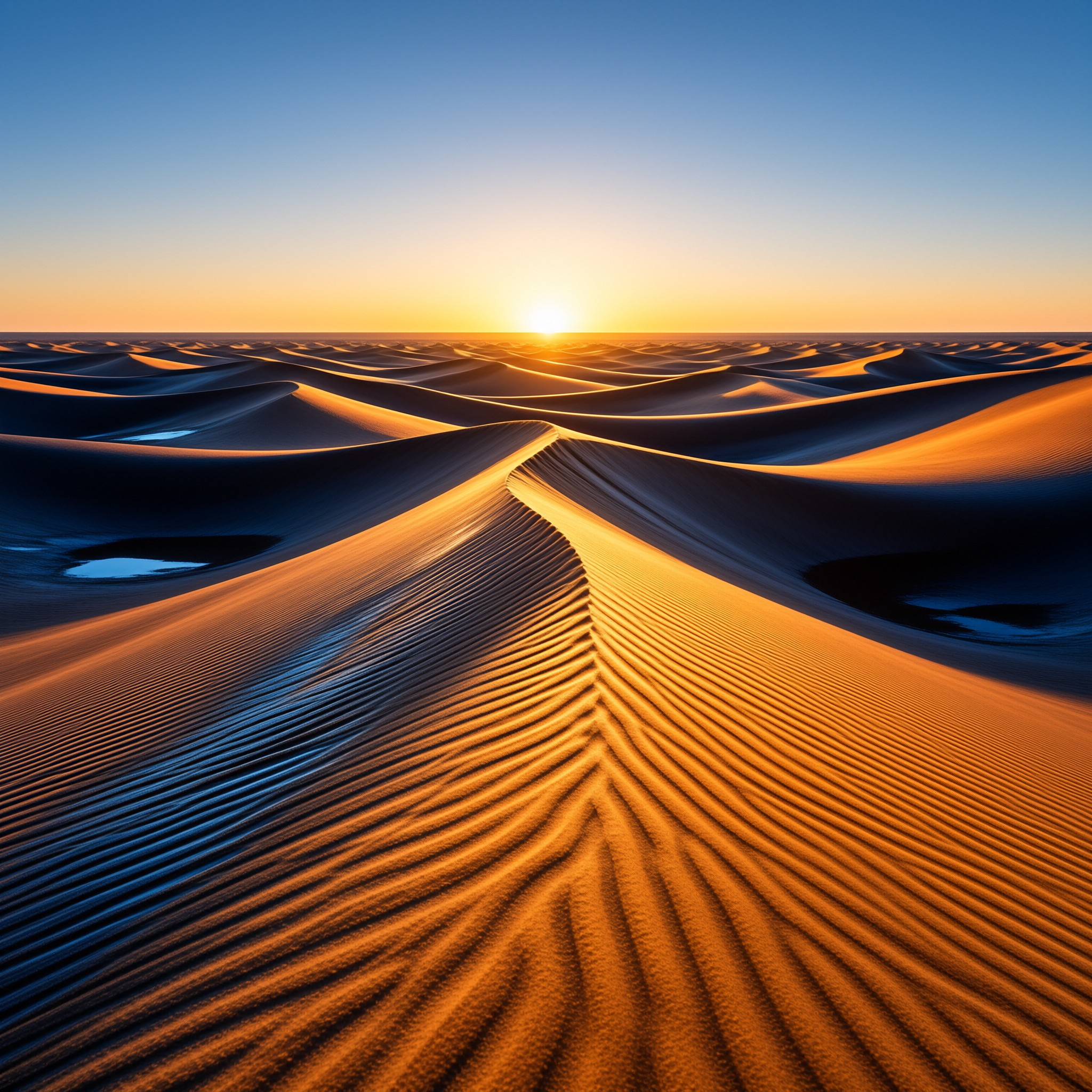 Golden Sand Dunes at Sunset