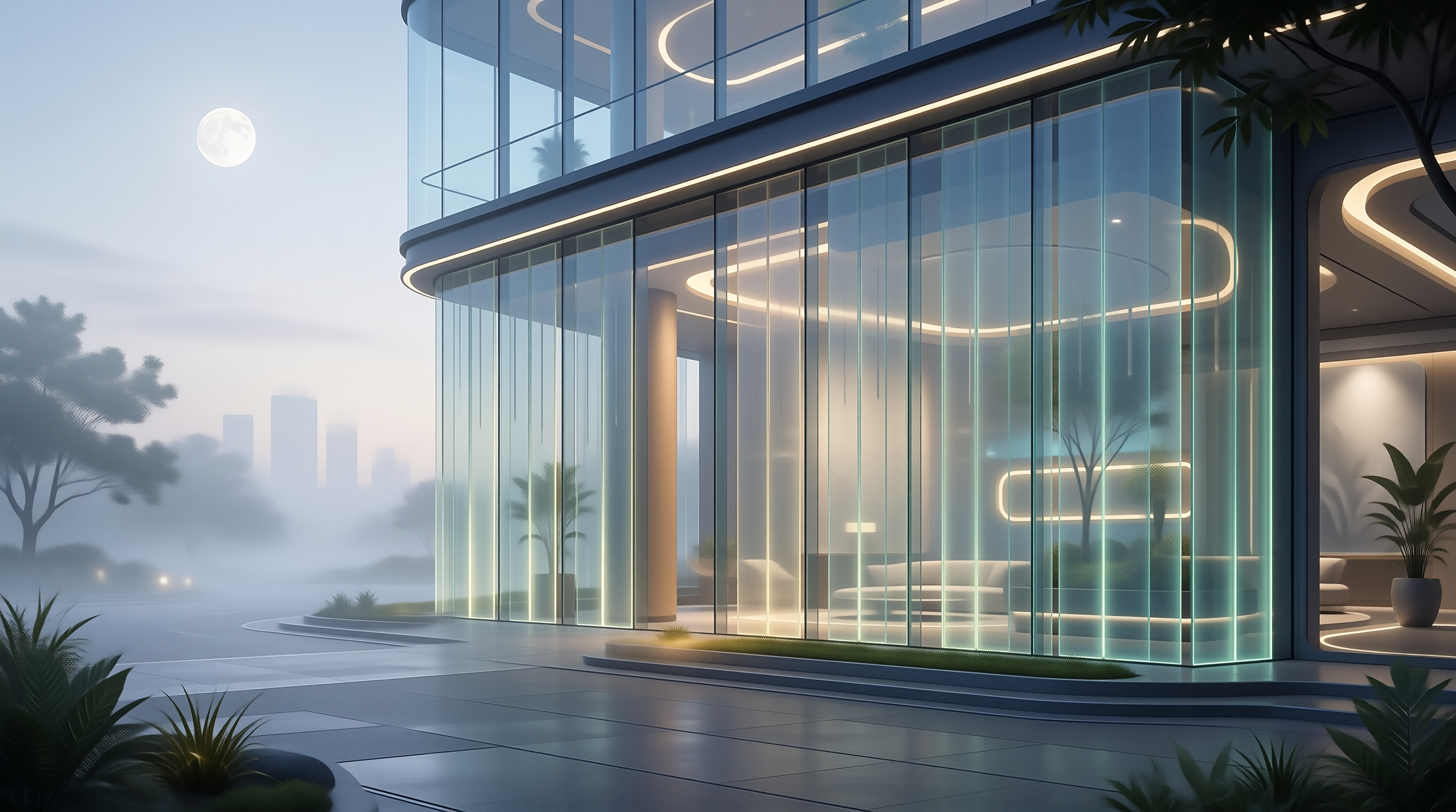 Futuristic Glass Villa