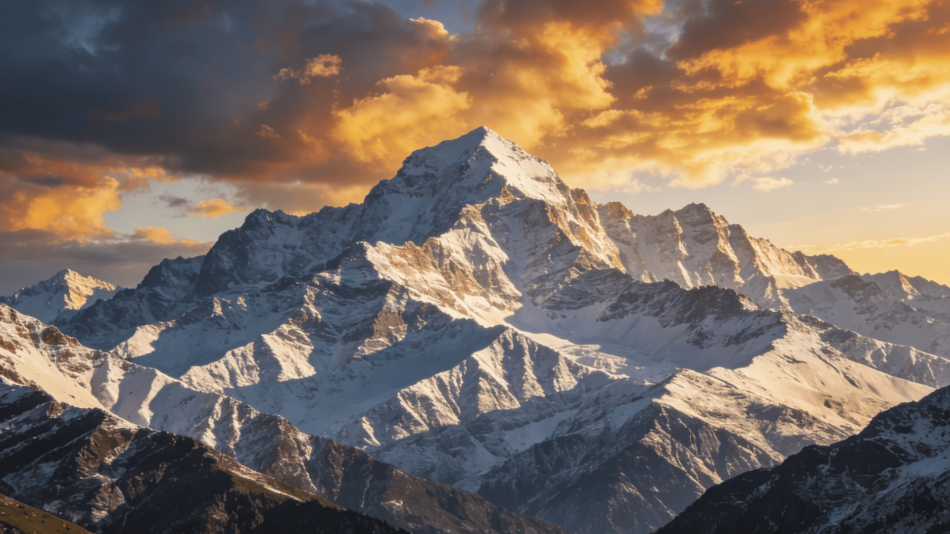 Layered Alpine Ridges in Clear Air