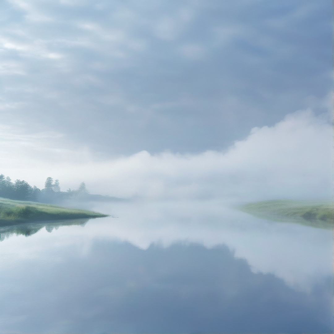 Misty Lake Reflections