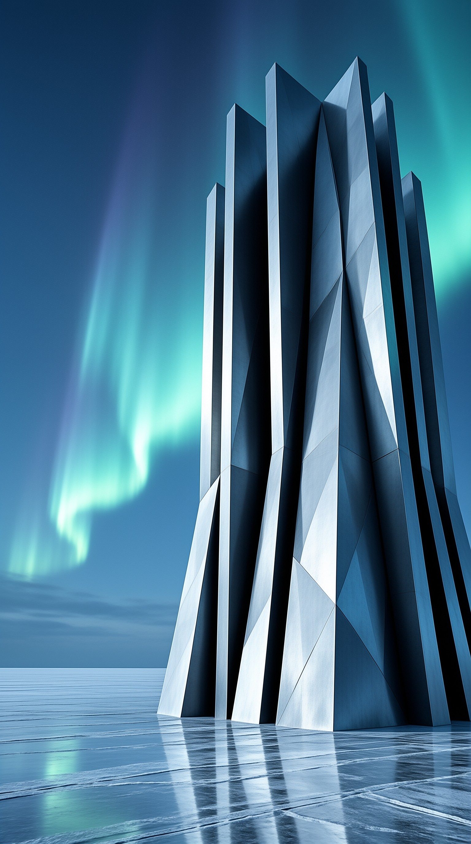 Futuristic Spire and Aurora