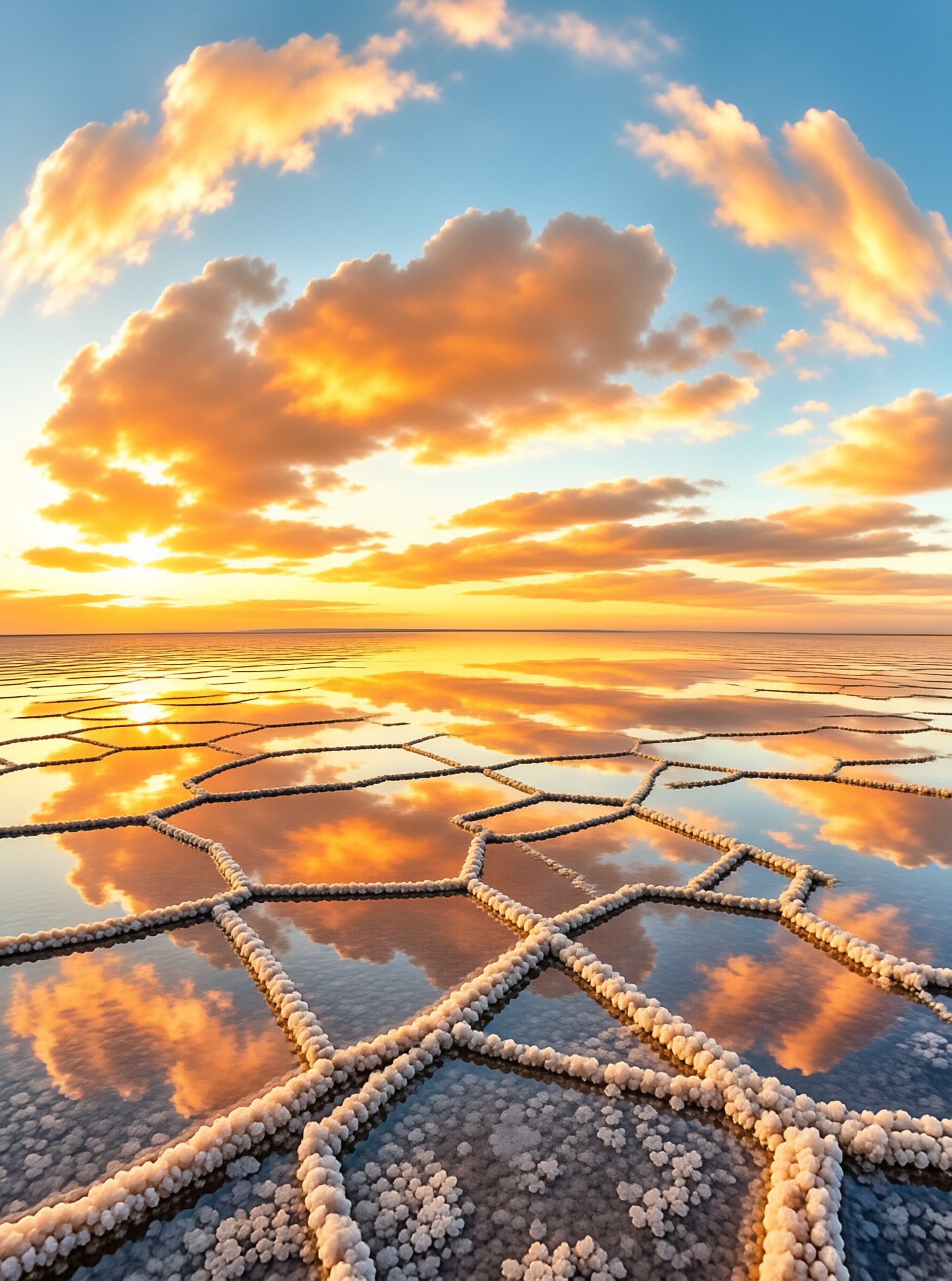 Golden Sunset Over Salt Lake