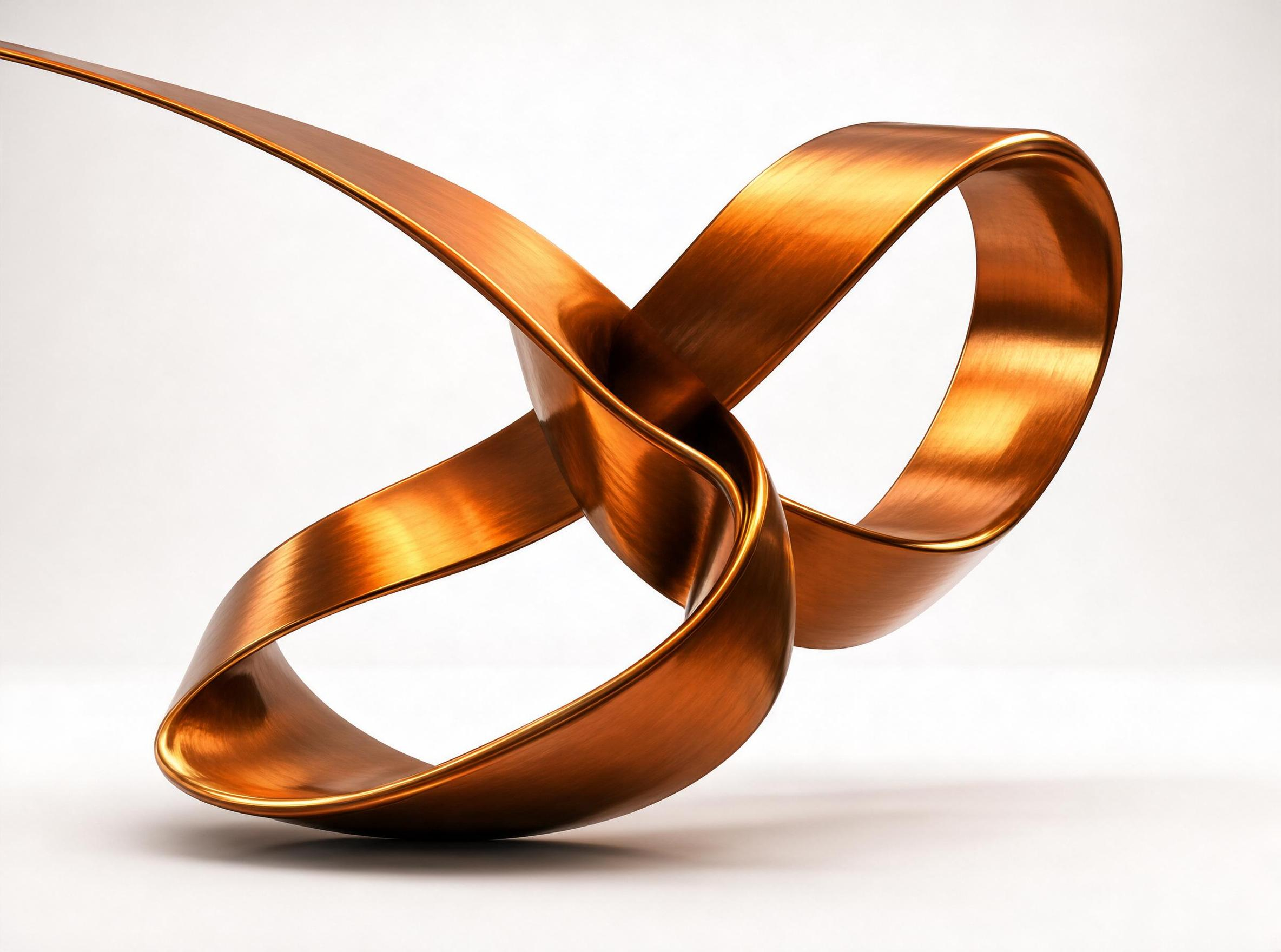 Copper Twisted Ring Sculpture