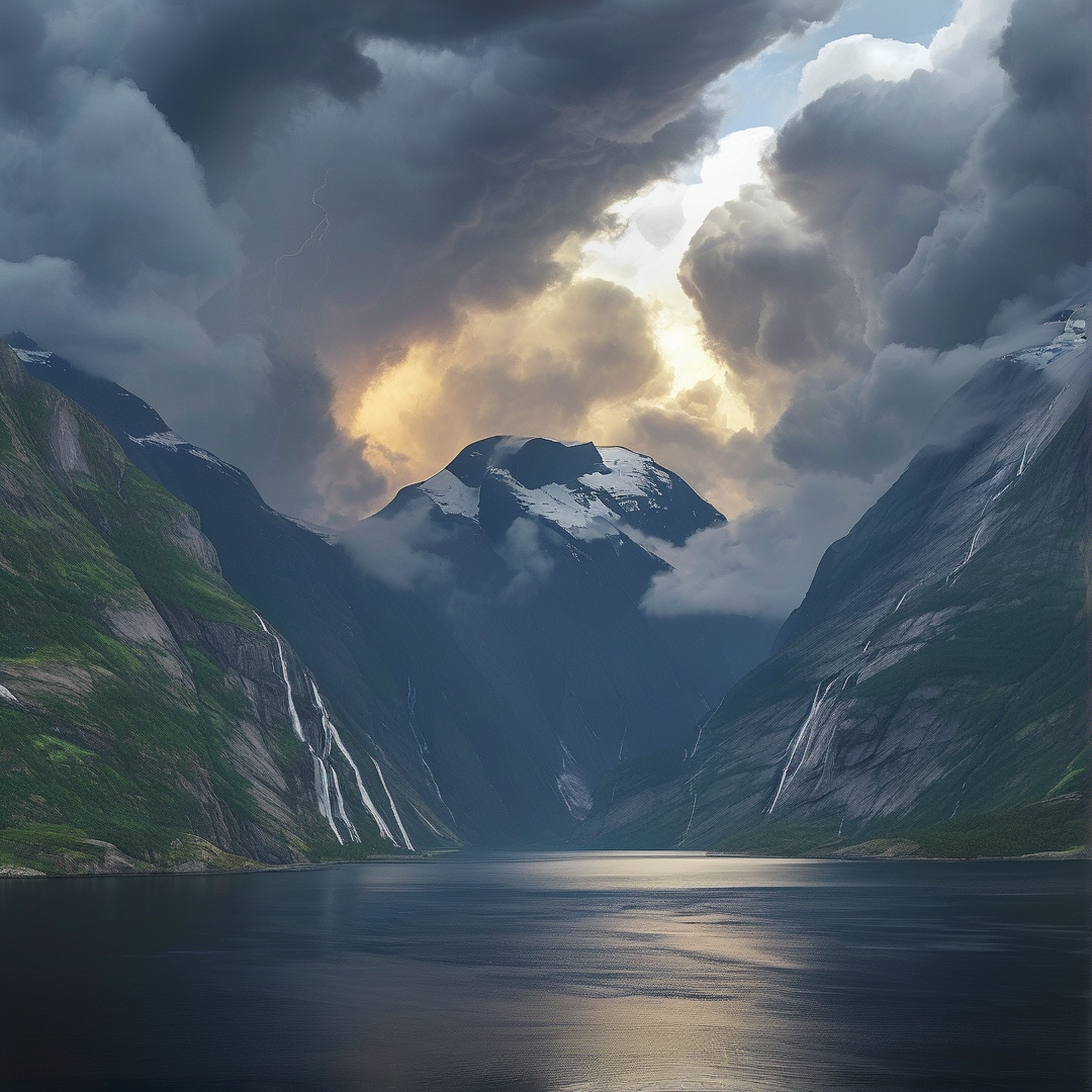 Dramatic Fjord Landscape