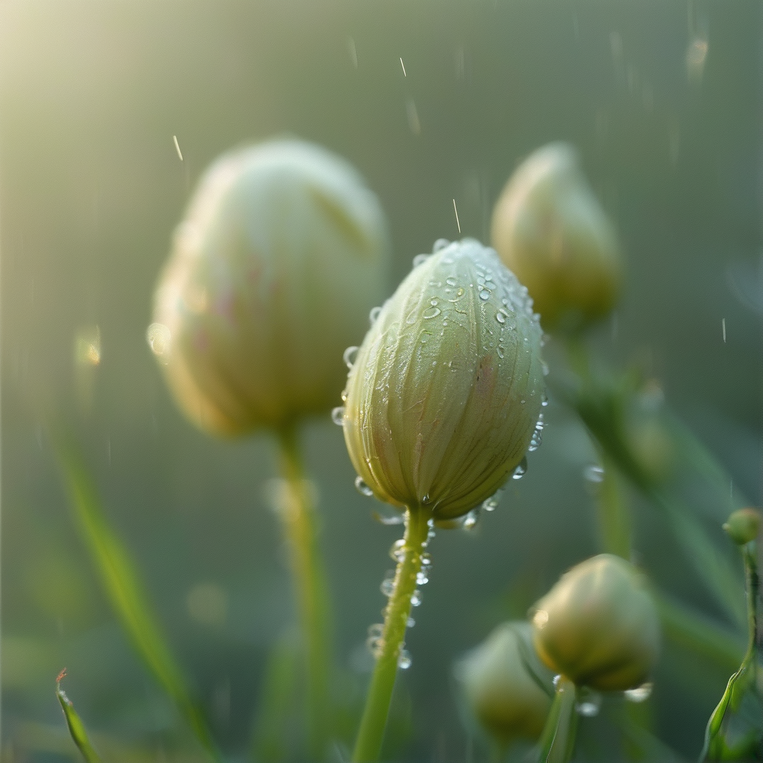 Morning Dew on Flower Buds