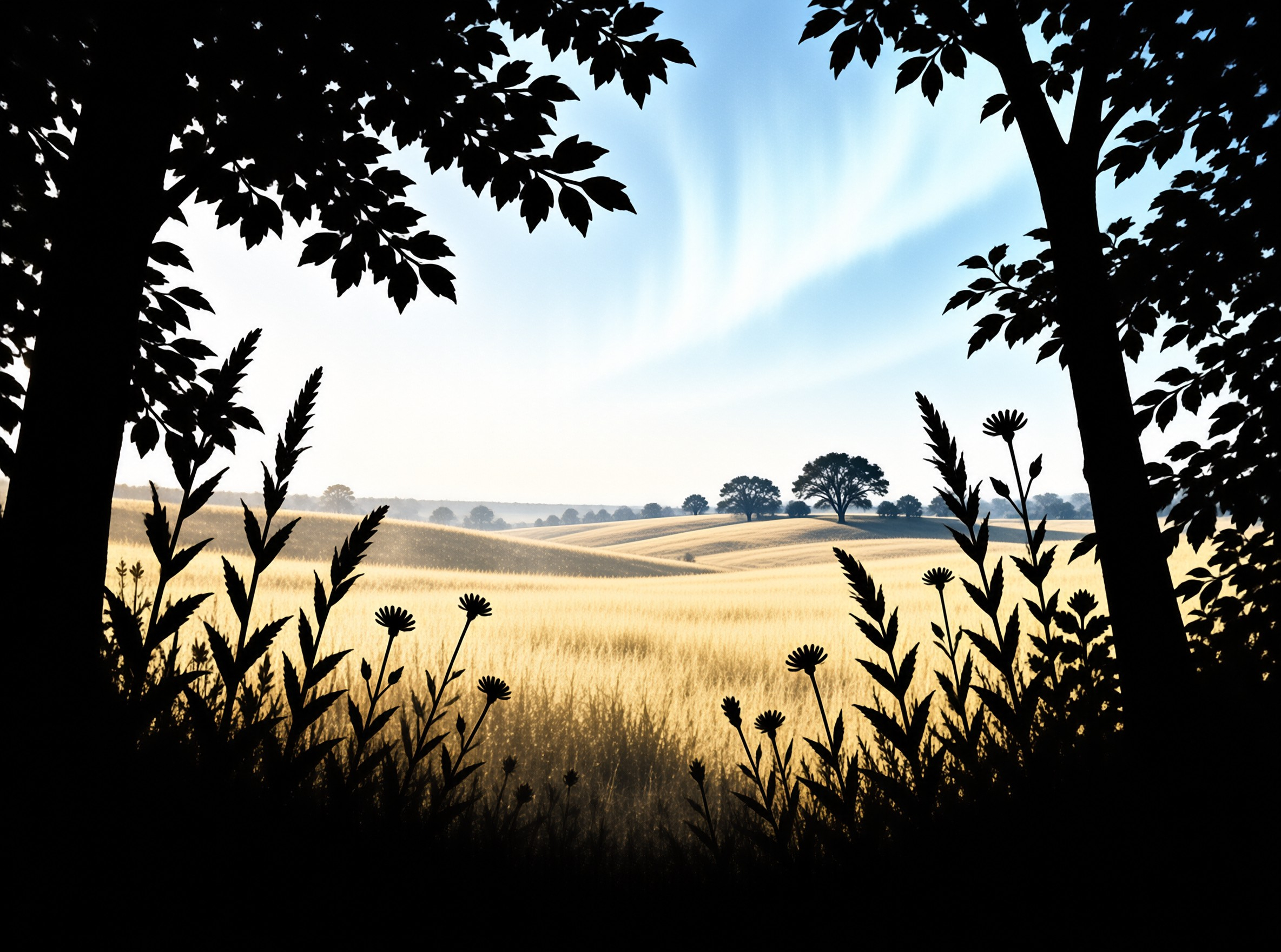 Sunlit Wheat Field Landscape
