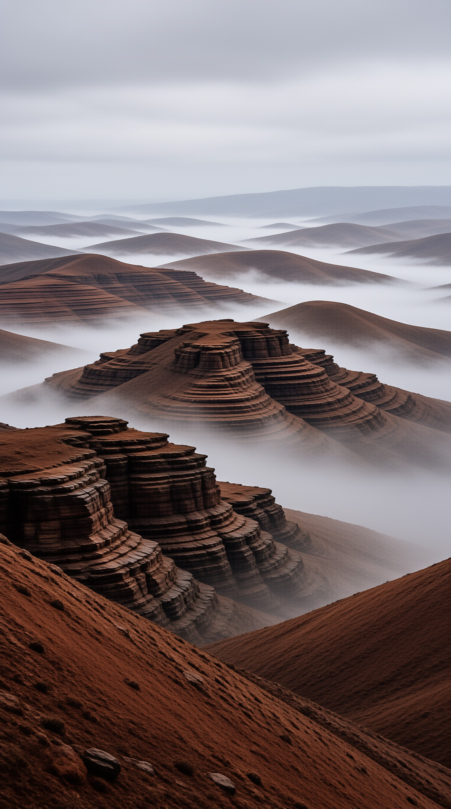 Misty Layered Hills