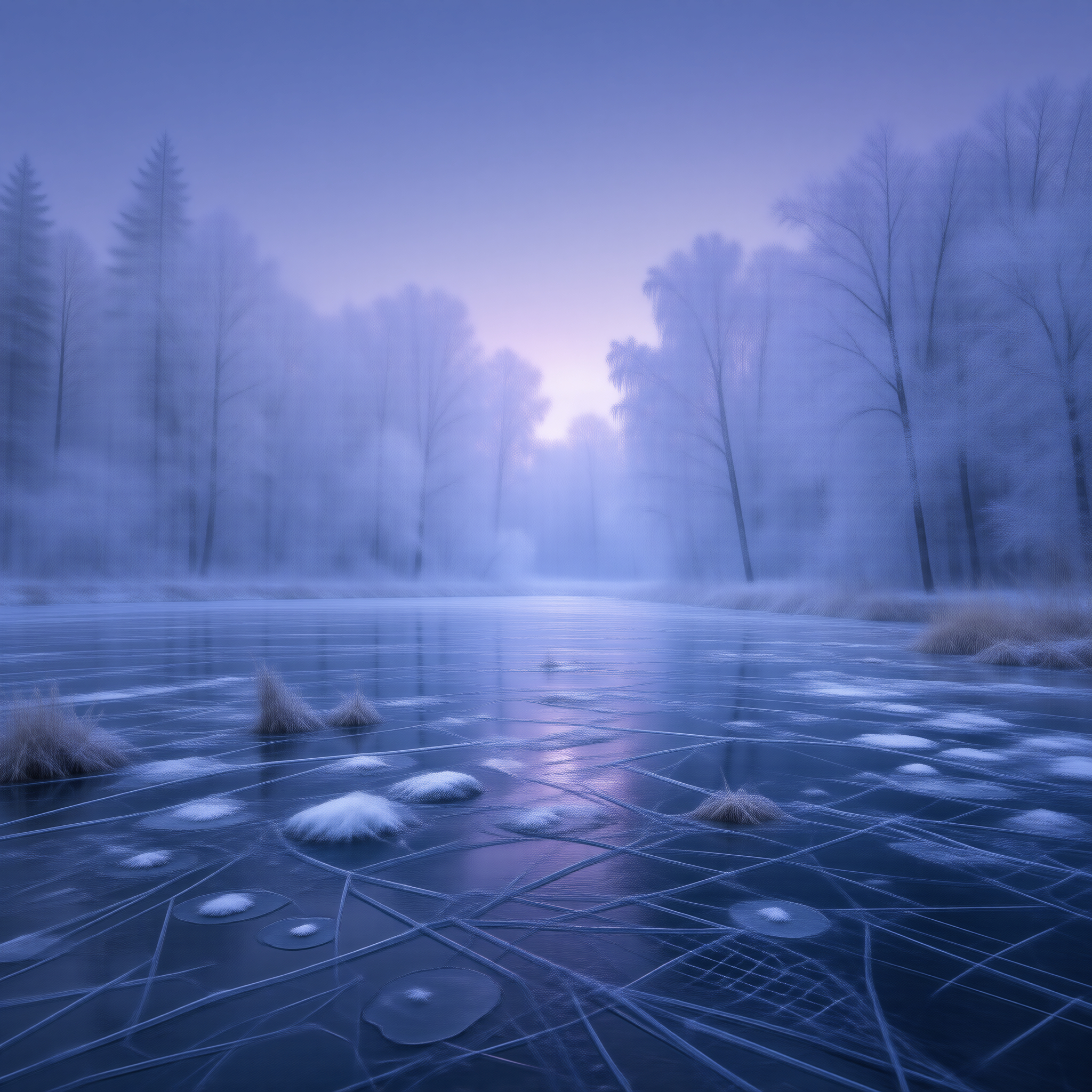 Winter Frozen Lake