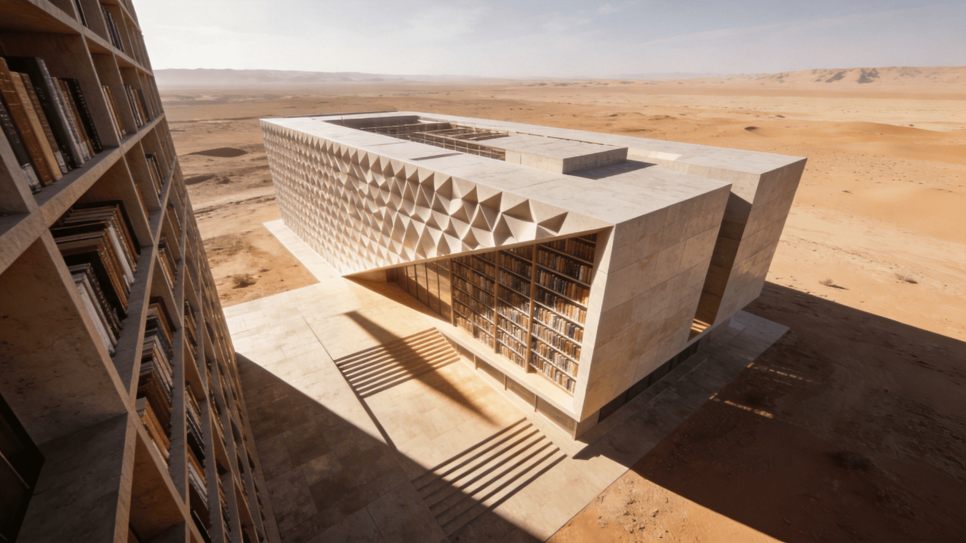 Library with Parametric Facade — Desert Plain