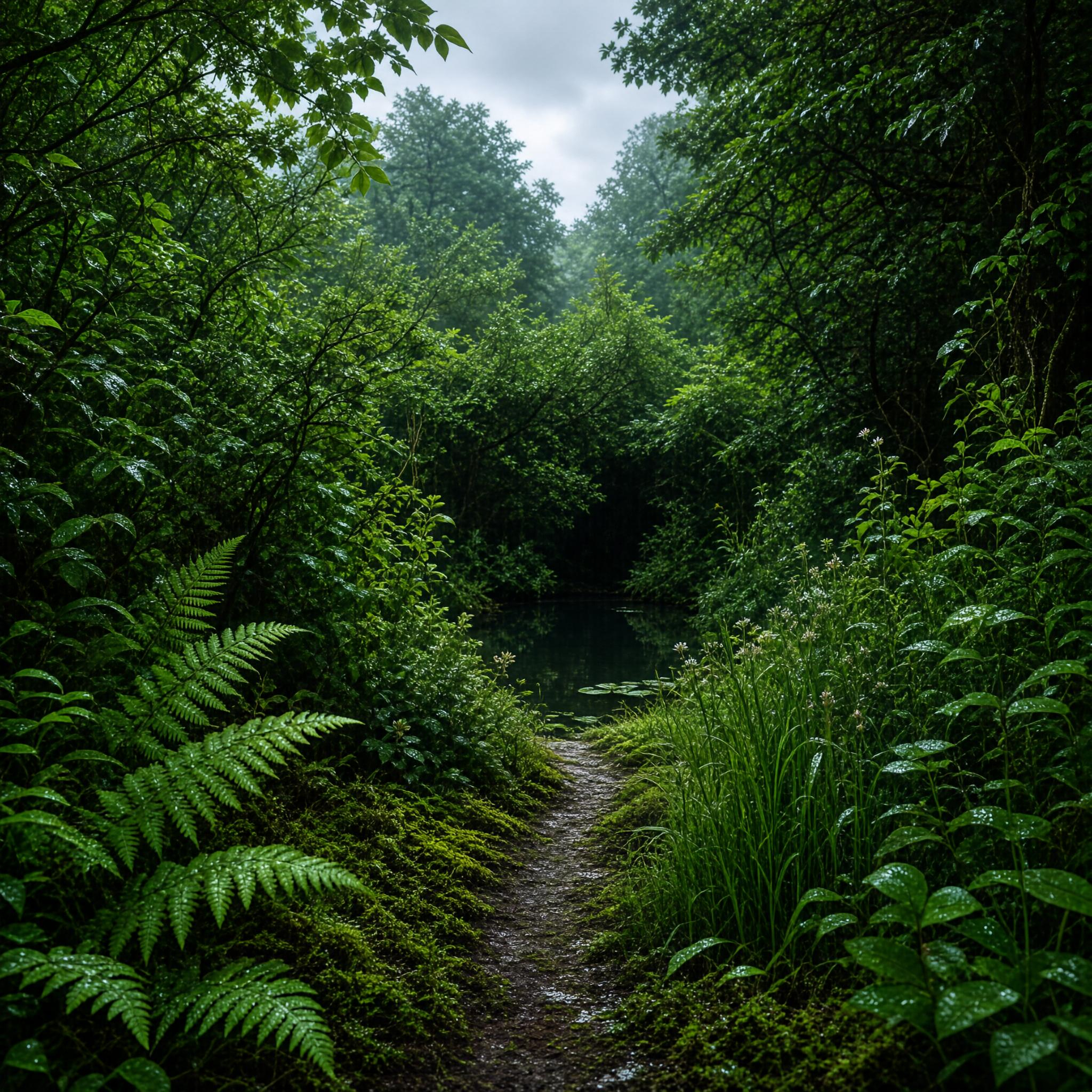Forest Path to Pond
