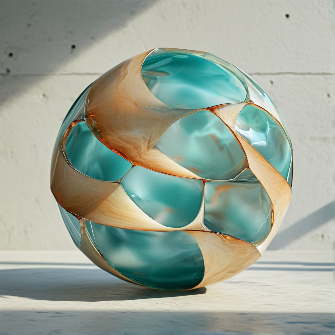 Turquoise and Amber Sphere