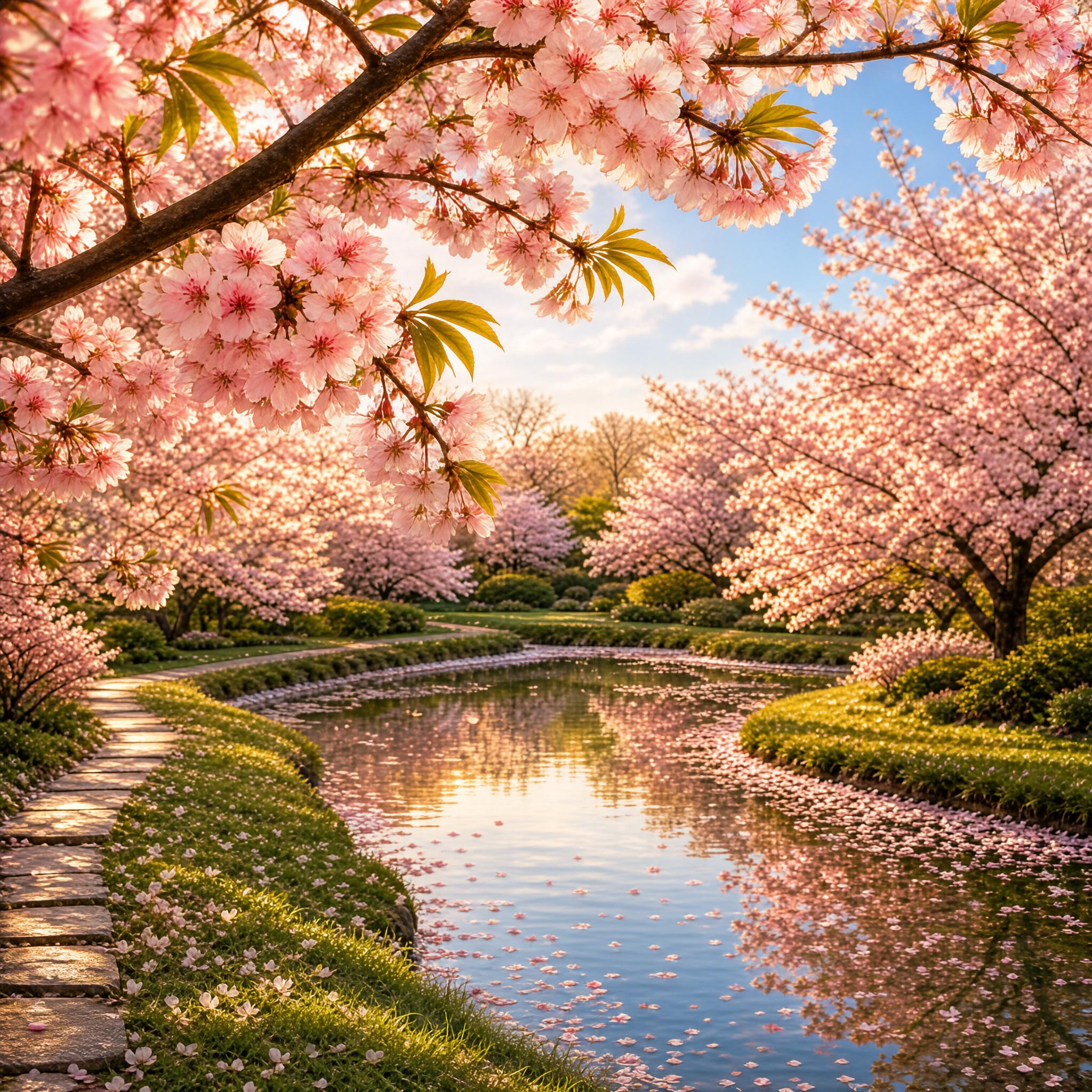 Sakura by the Pond