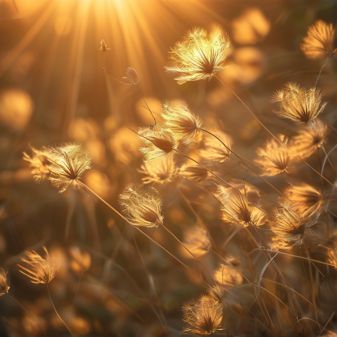 Sunlit Autumn Grass Seeds