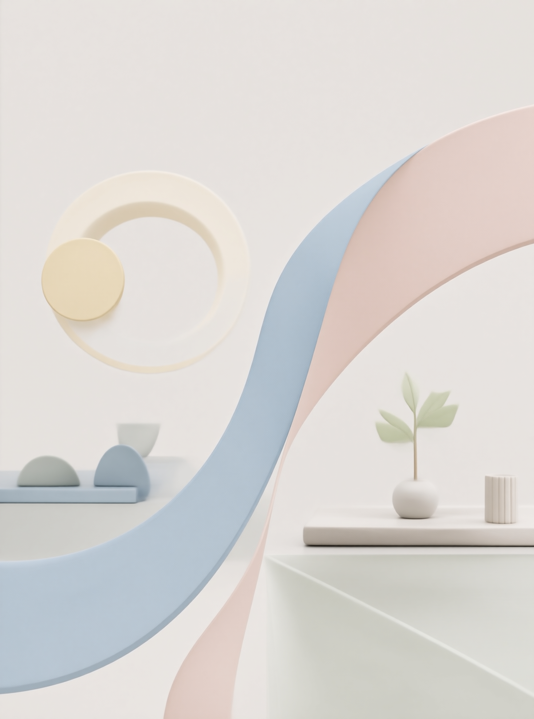 Pastel Abstract 3D Composition