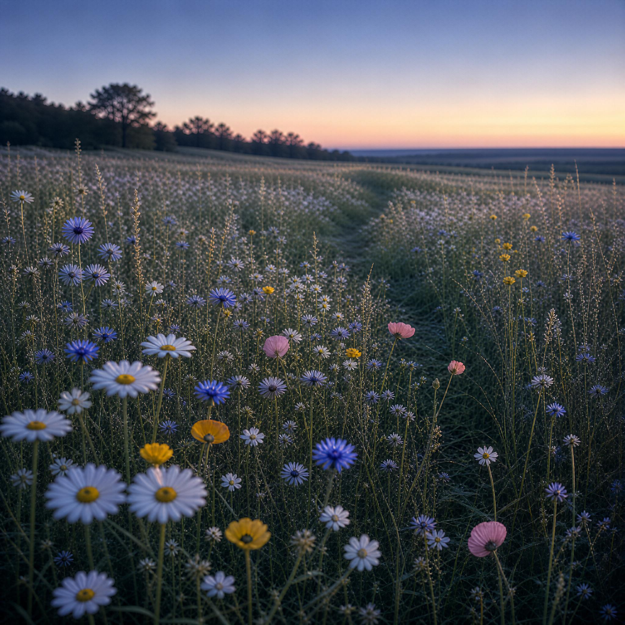 Wildflower Field at Dusk