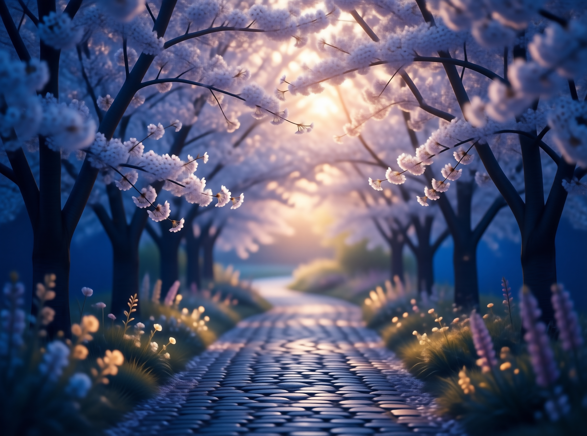 Blossom Lane at Dusk