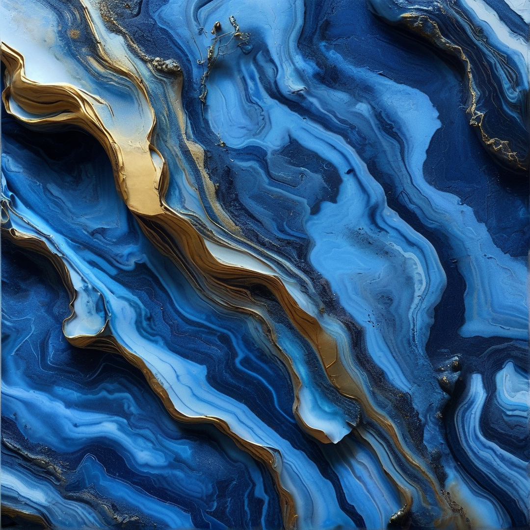 Abstract Blue Gold Art