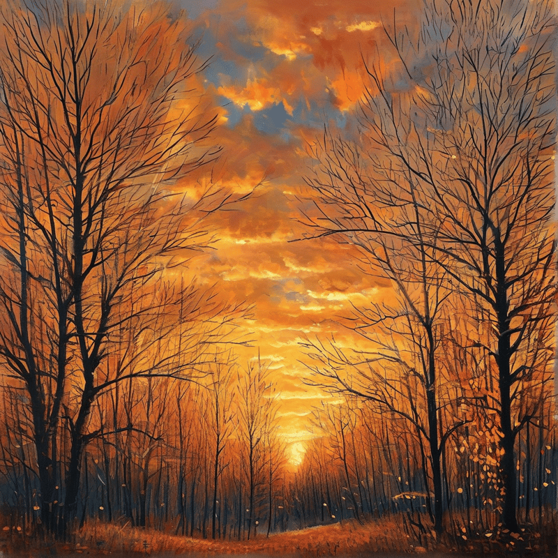 Autumn Sunset Forest