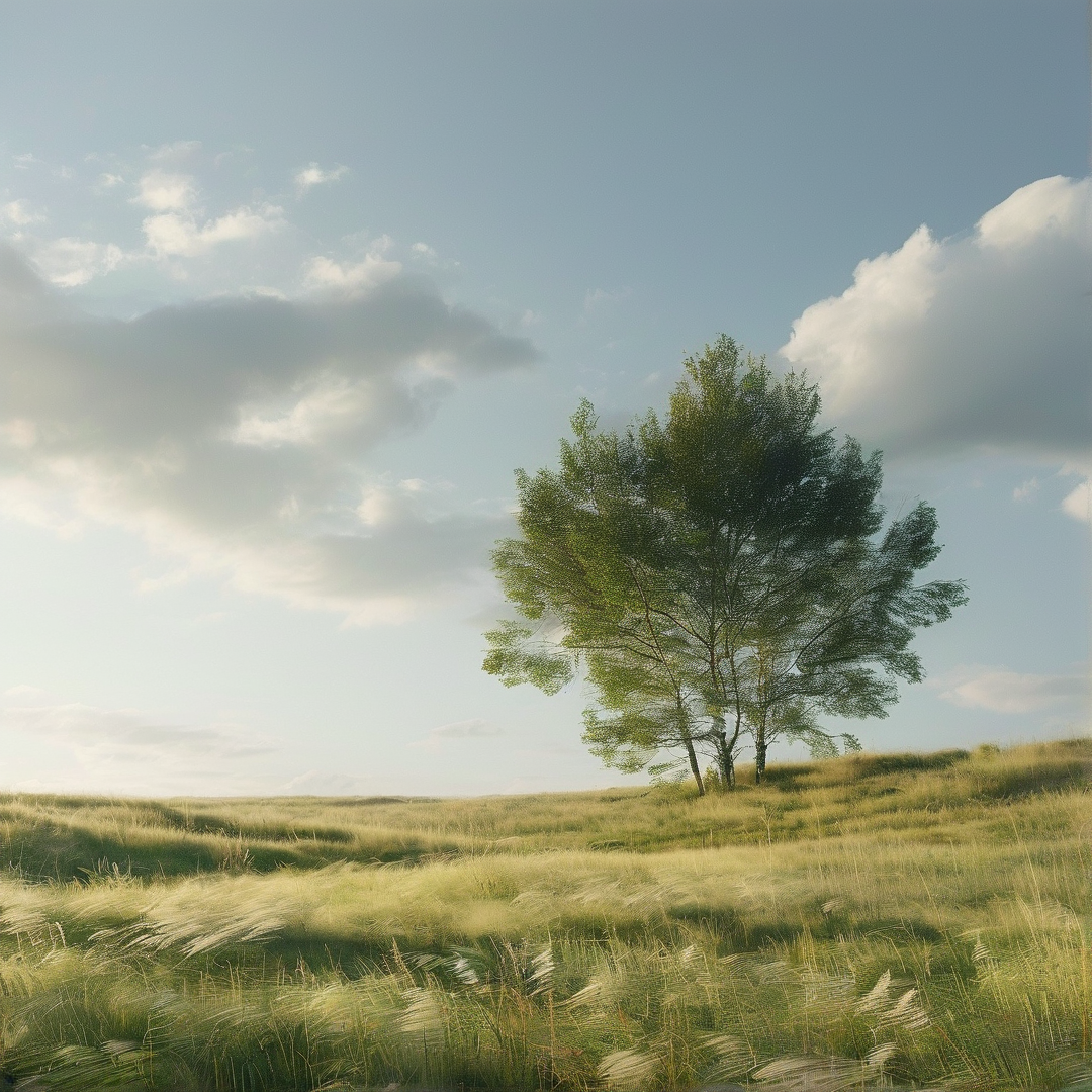 Lone Tree on Grassy Hill