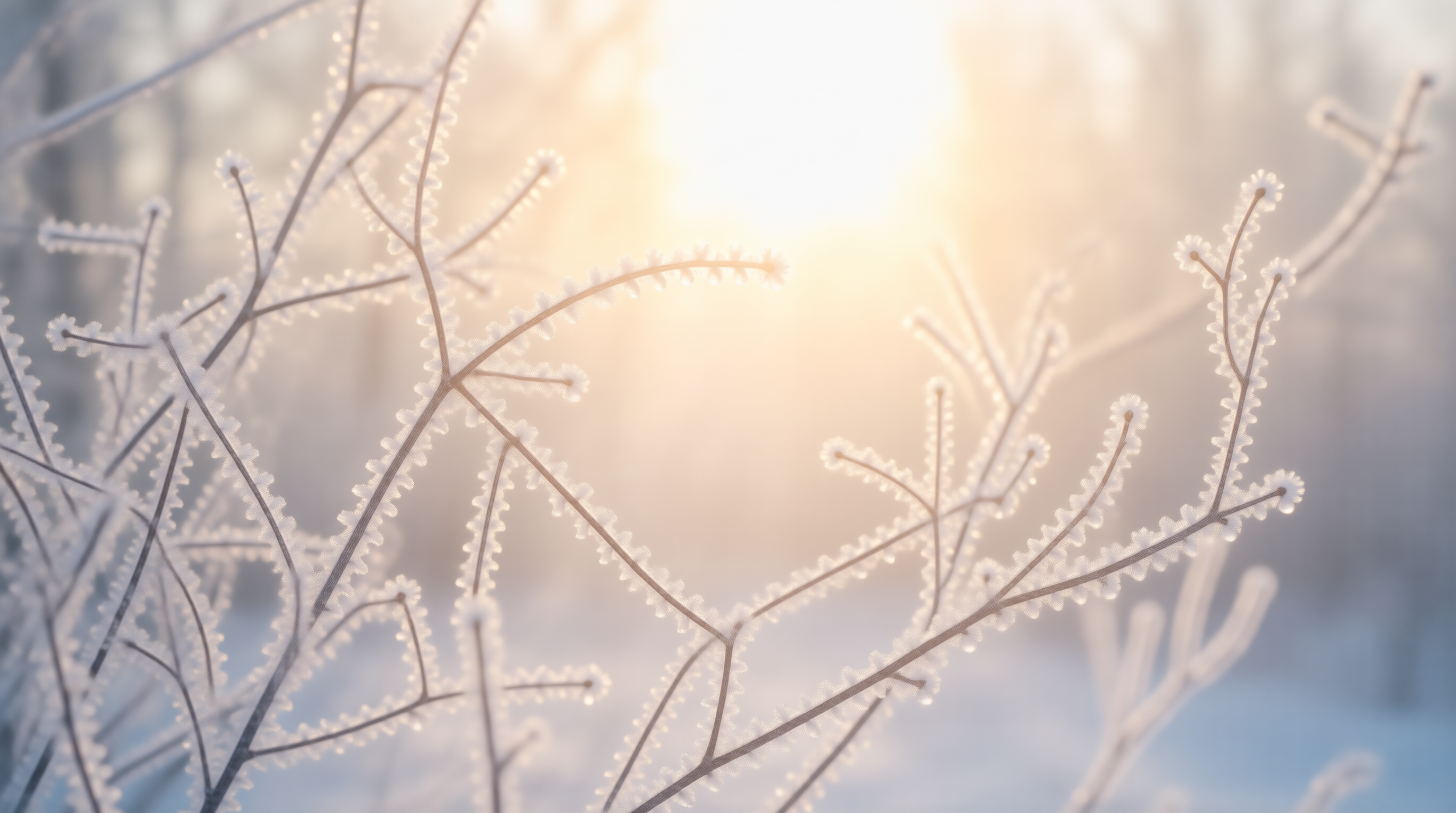 Frosted Twigs in Winter Sun