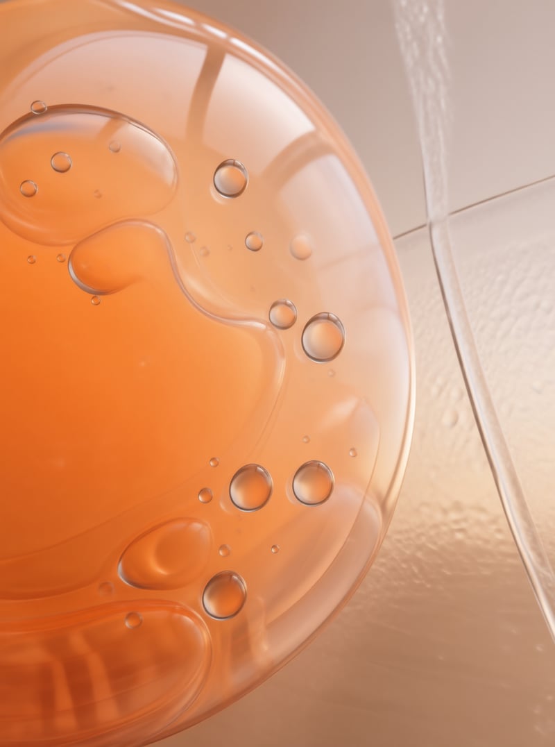 Amber Liquid with Bubbles