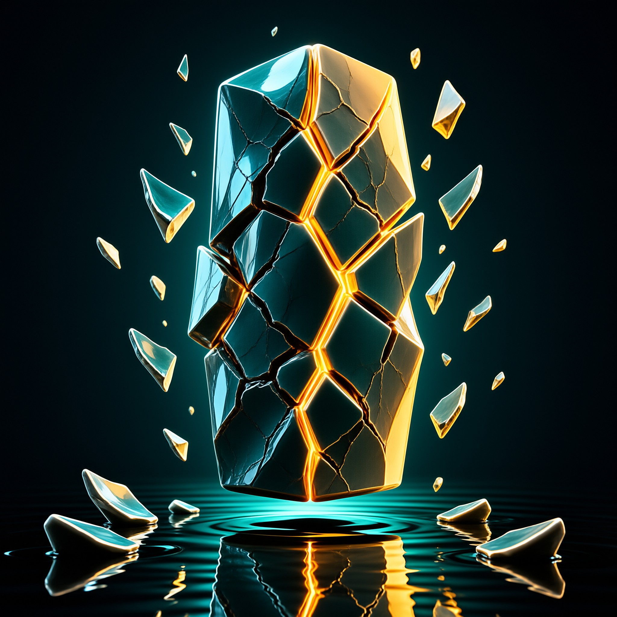 Shattering Glowing Crystal