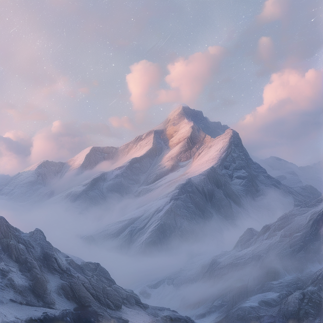 Serene Snowy Mountain Peak