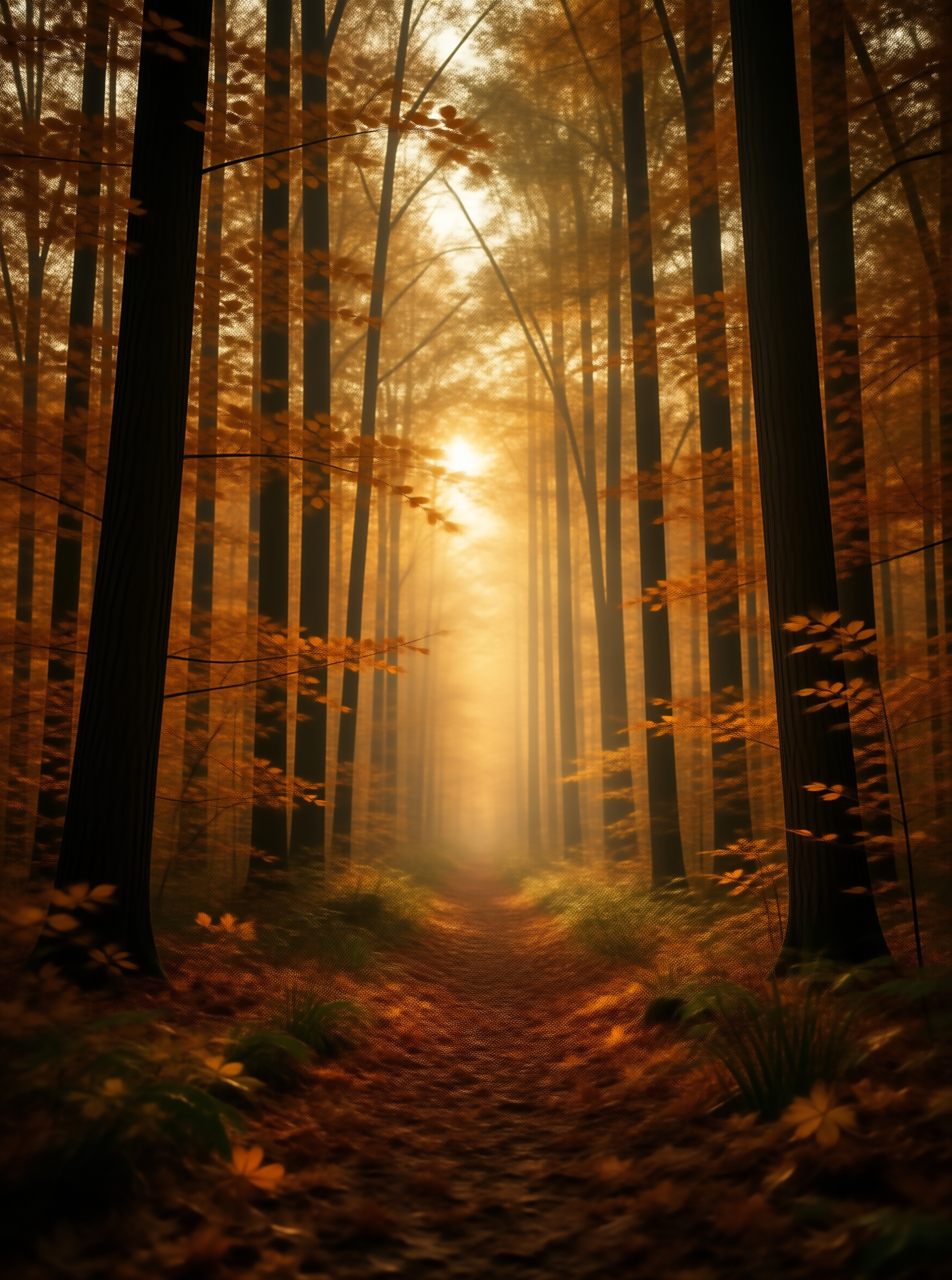 Sunlit Forest Path