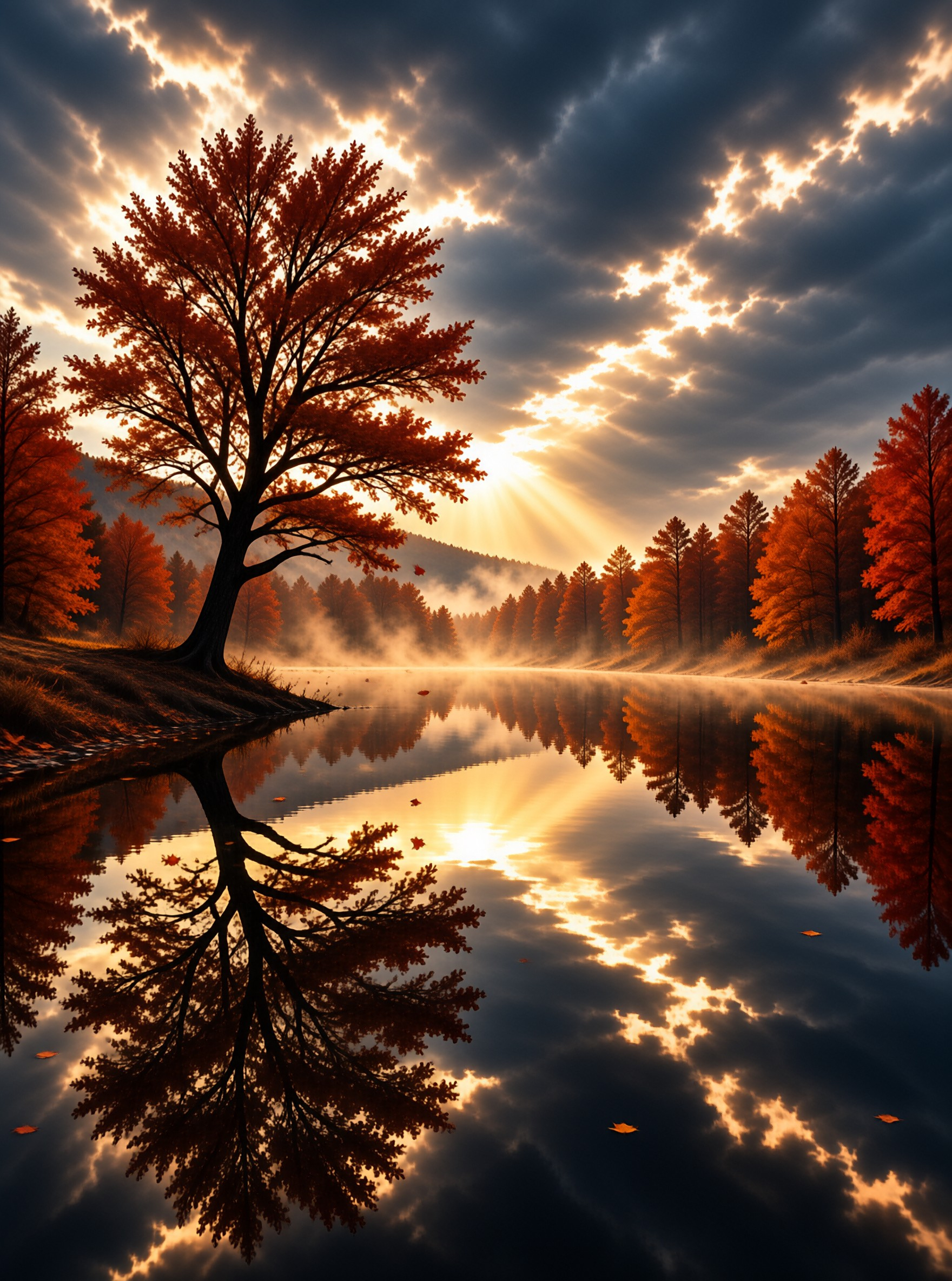Autumn Sunset Reflection