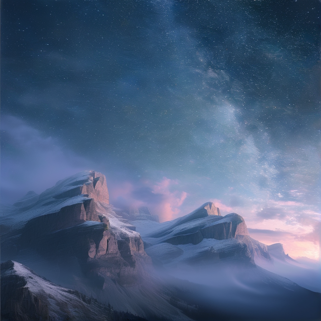 Starry Night Over Mountains