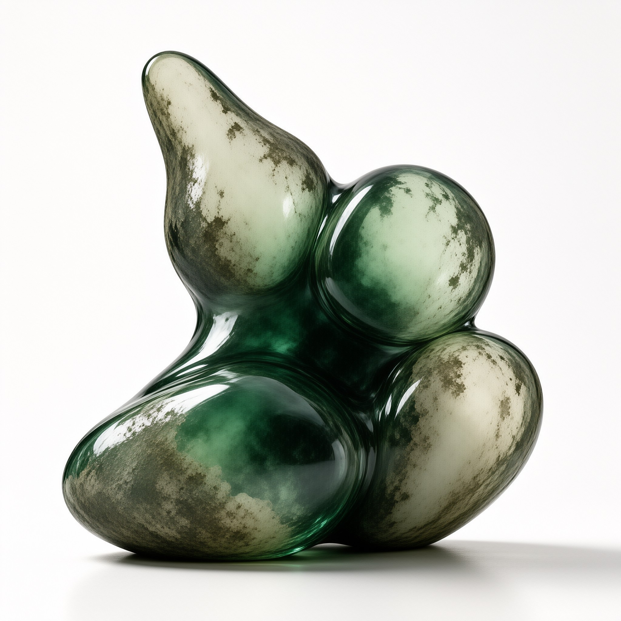 Abstract Green Glass Art