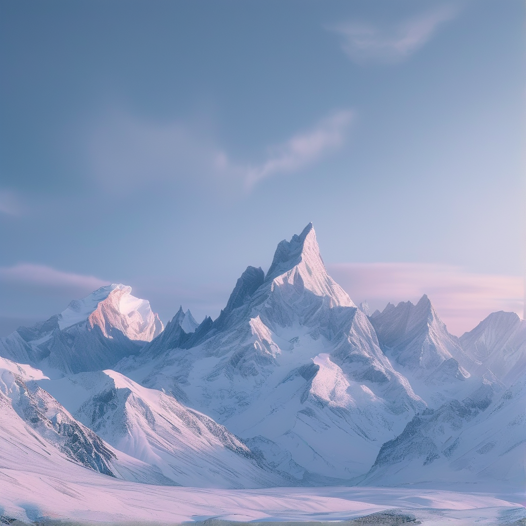 Snowy Alpine Peaks at Dawn