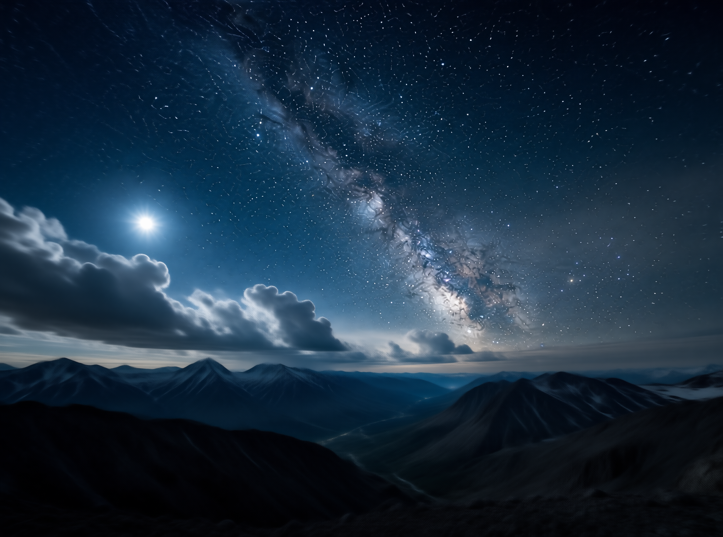 Milky Way Over Mountains