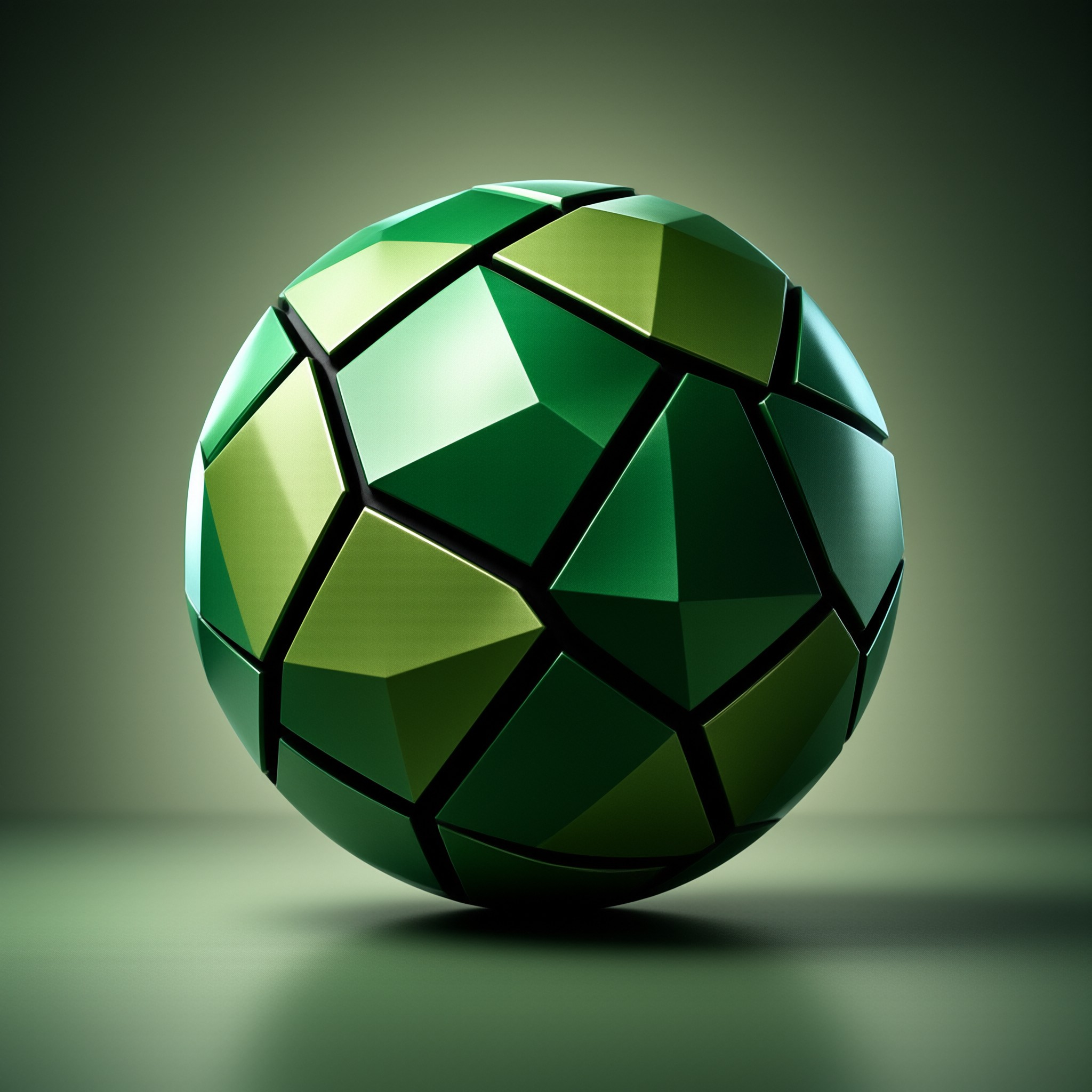 Green Faceted Sphere