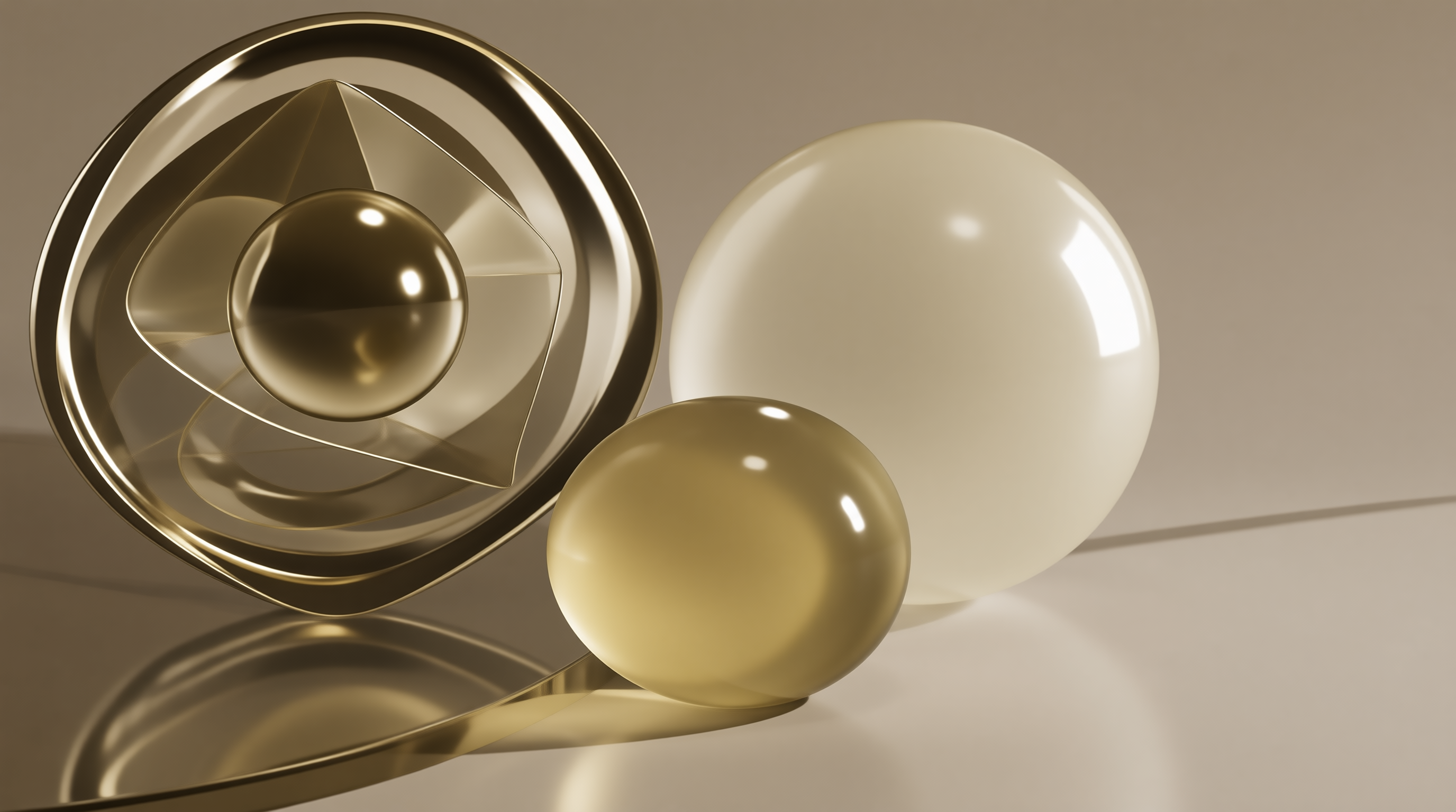 Abstract Gold and White Shapes